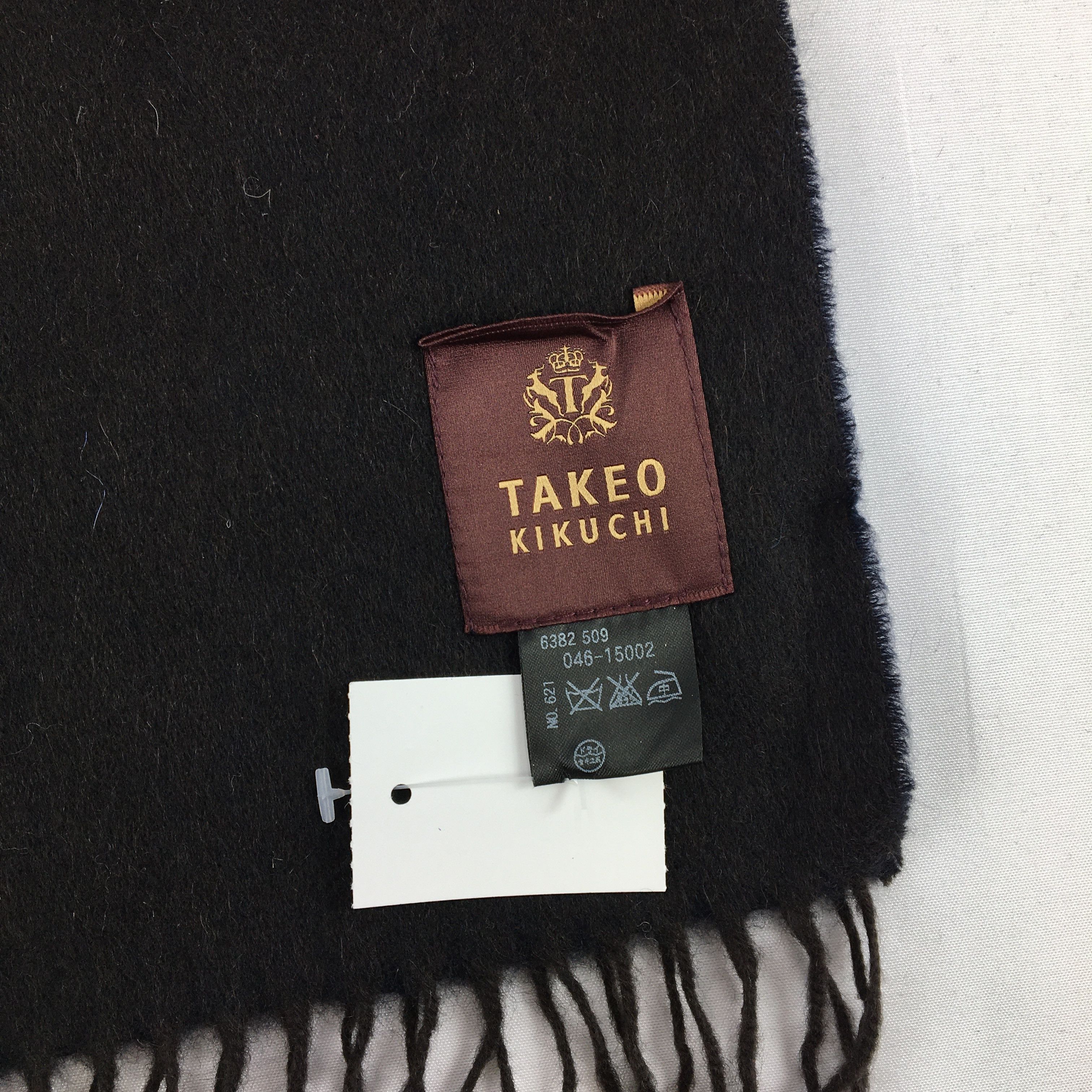 Takeo Kikuchi Vintage Y2K Takeo Kikuchi Scarf Muffler Wool Fringe Scarves Size ONE SIZE - 4 Thumbnail