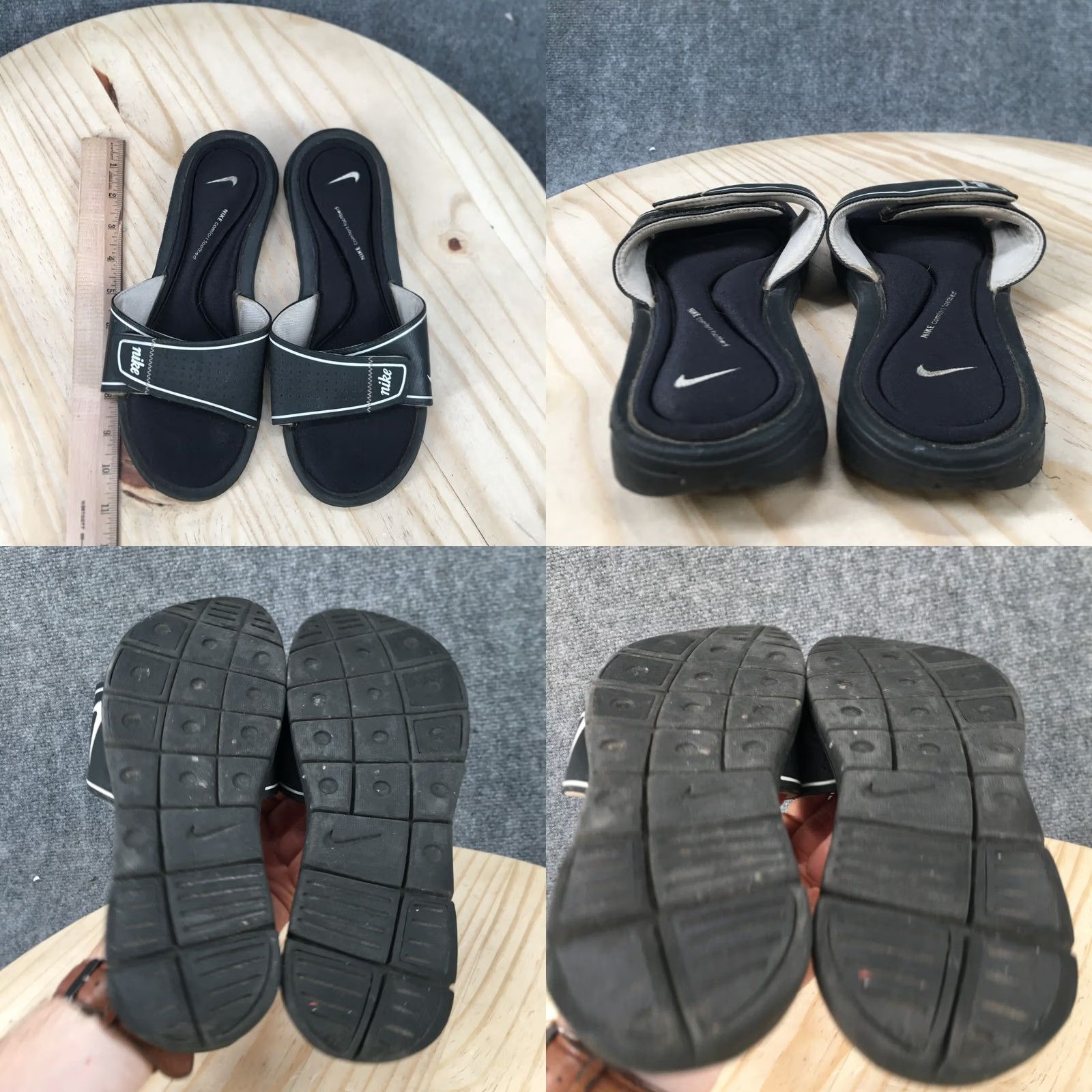 Nike Nike Sandals Womens 9 Comfort Slide Footbed Slip On Adjustable Strap Black Size US 9 / IT 39 - 8 Thumbnail