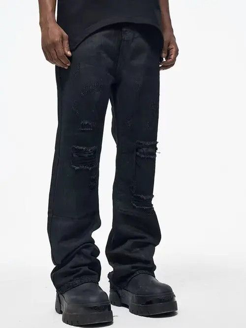 VIBE High street hip hop fake ripped coated baggy jeans Size US 32 / EU 48 - 2 Thumbnail