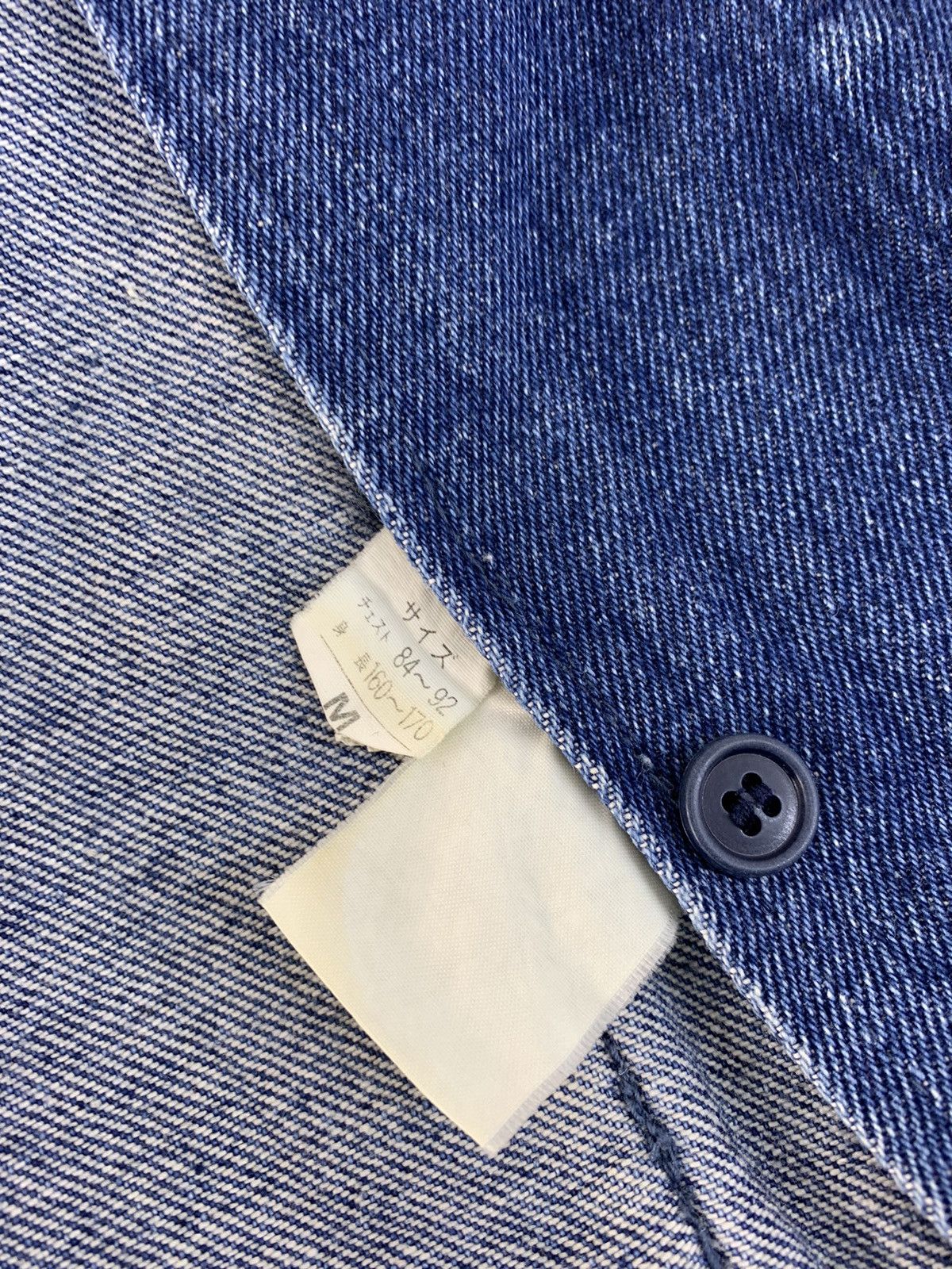 Japanese Brand Indigo Denim Jacket Classic Trucker Mix Leather Size US M / EU 48-50 / 2 - 6 Thumbnail