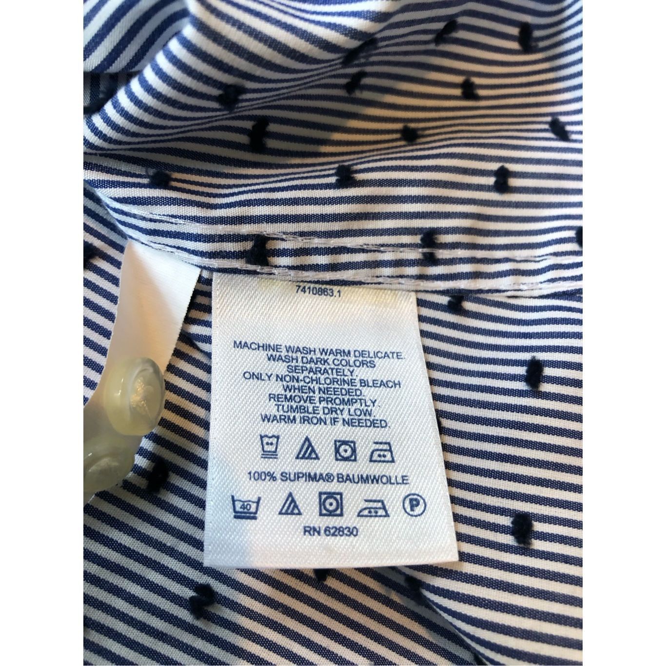 Lands' End Lands End Women’s Blue Striped Collared Button Up Long Sleev Size XL / US 12-14 / IT 48-50 - 6 Thumbnail