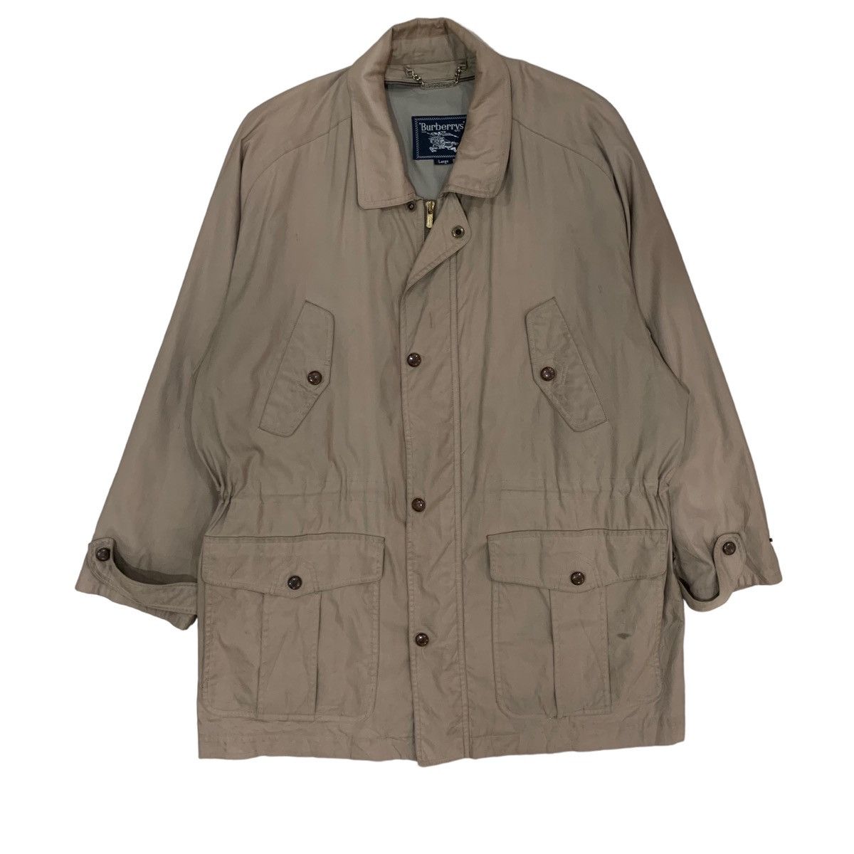Burberry × Vintage Vintage Burberrys Drawstring Jacket Size US L / EU 52-54 / 3 - 1 Thumbnail