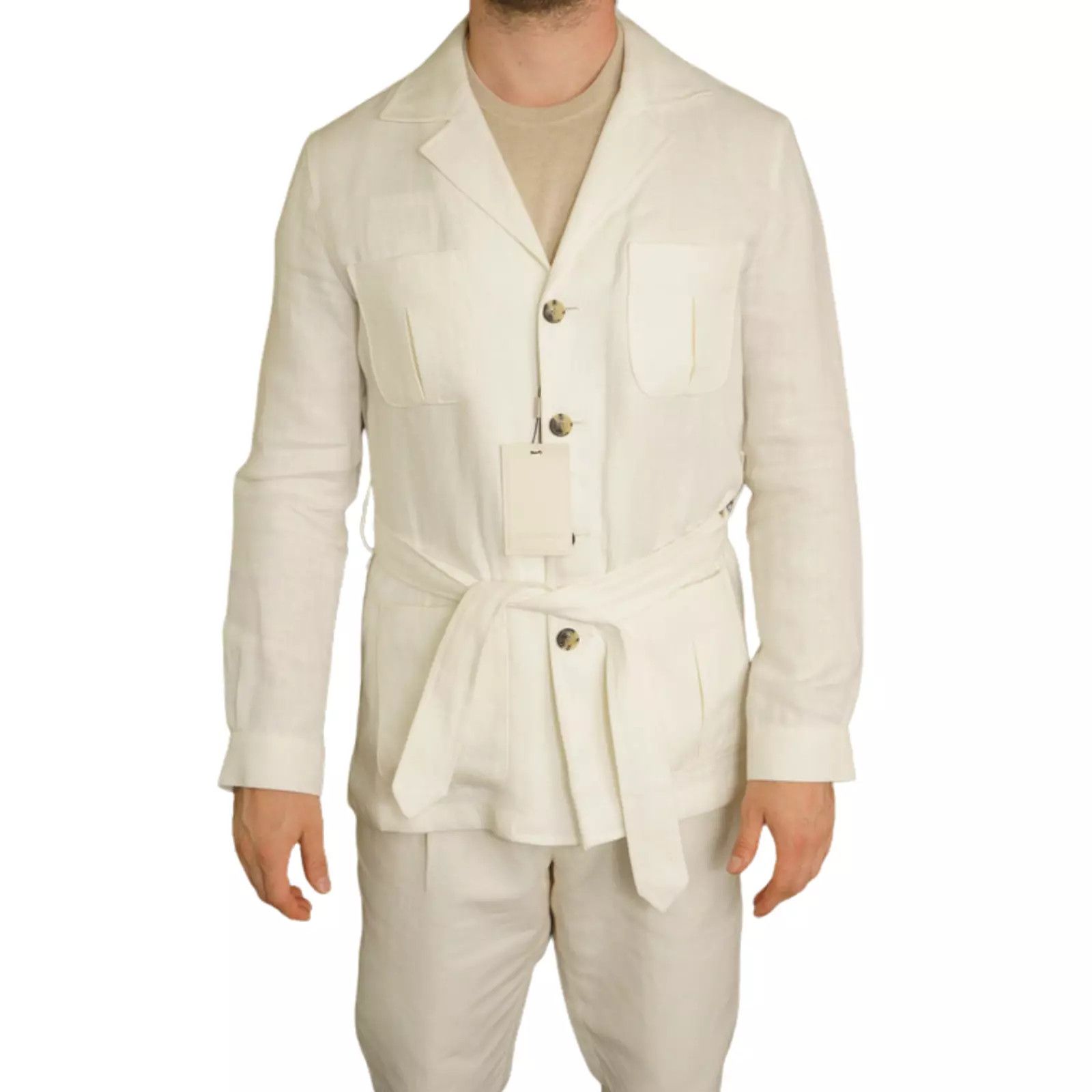 Men Suitsupply Sahara New Pockets Coat Belted Linen UK/US36