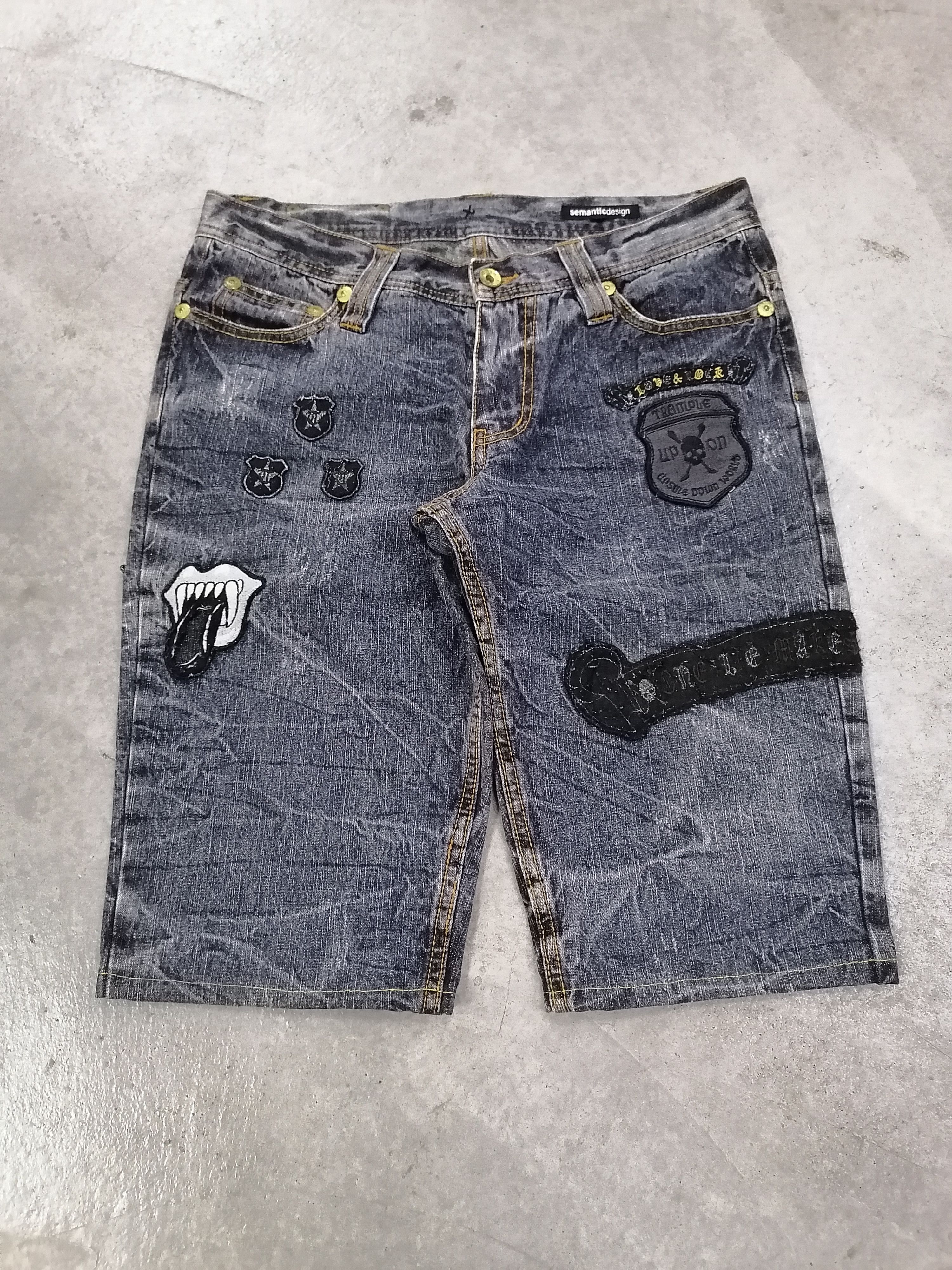 Japanese Brand × semanticdesign Semantic Design Re-Cut Distressed Denim Short Pants Size US 30 / EU 46 - 1 Thumbnail