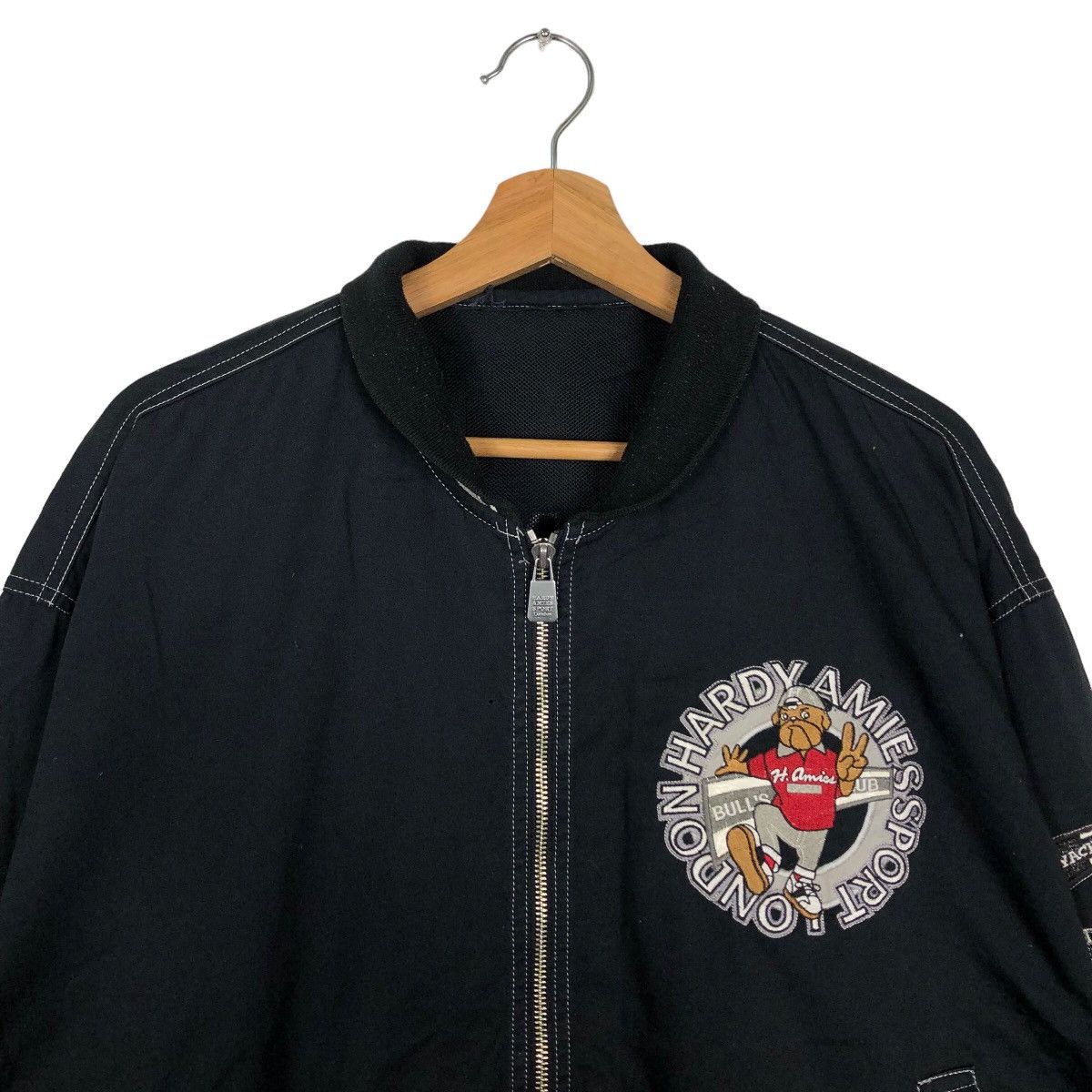 Japanese Brand 🔥Vintage Bomber Jacket Hardy Amies Big Logo Issey Miyake Size US L / EU 52-54 / 3 - 3 Thumbnail