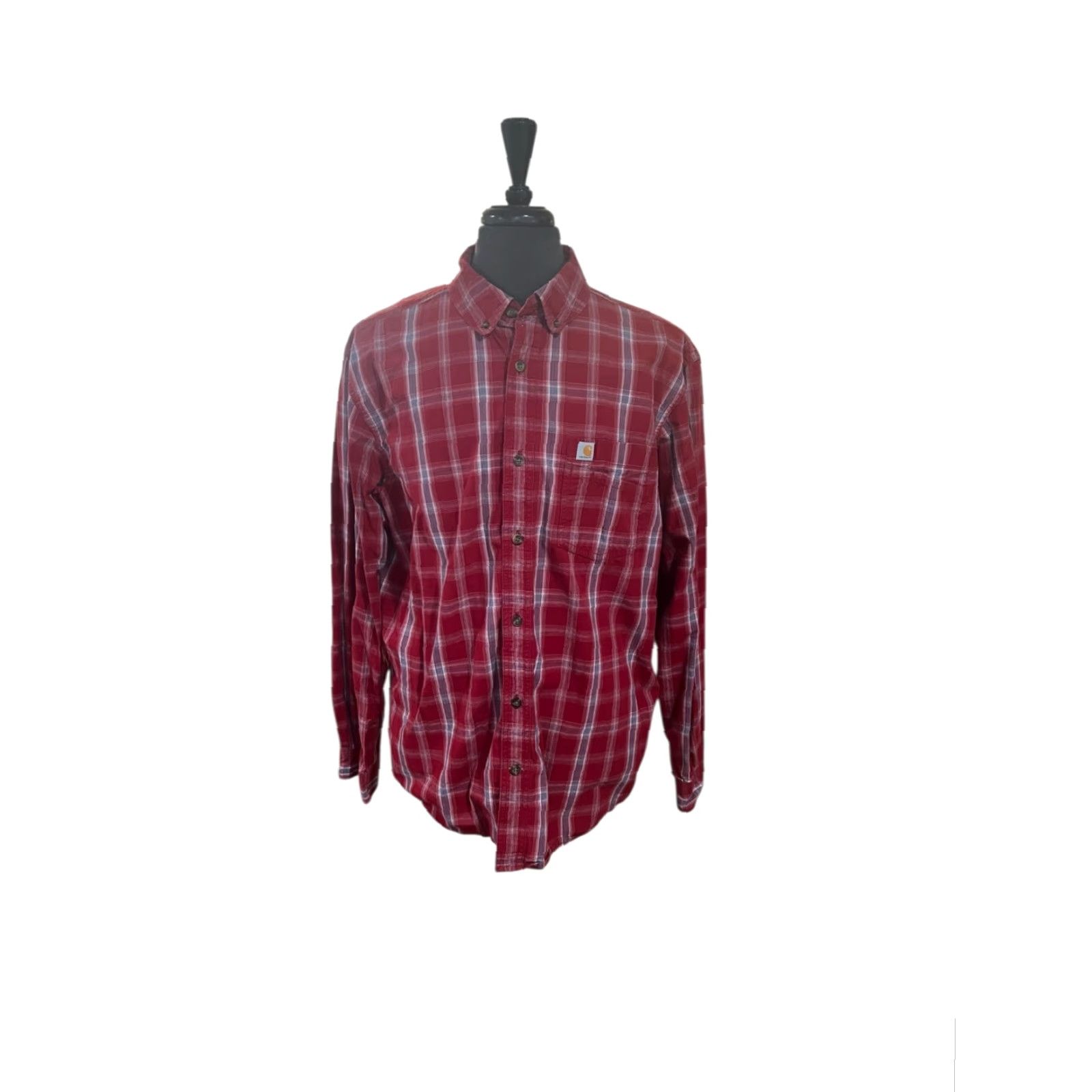 Carhartt Carhartt Mens XL Red Plaid Long Sleeve Button Up Shirt Relaxed Fit EUC Size US XL / EU 56 / 4 - 3 Thumbnail