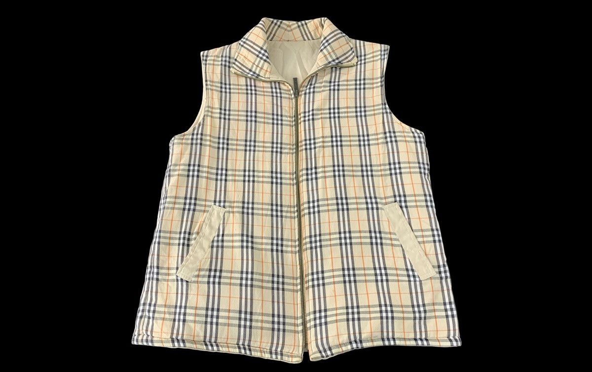 Burberry Of London Plaid Checked Monogram Waistcoat Jacket