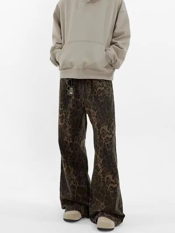 VIBE Vintage High Street Hip Hop Leopard Print Wide Leg Jeans Size US 32 / EU 48 - 8 Thumbnail