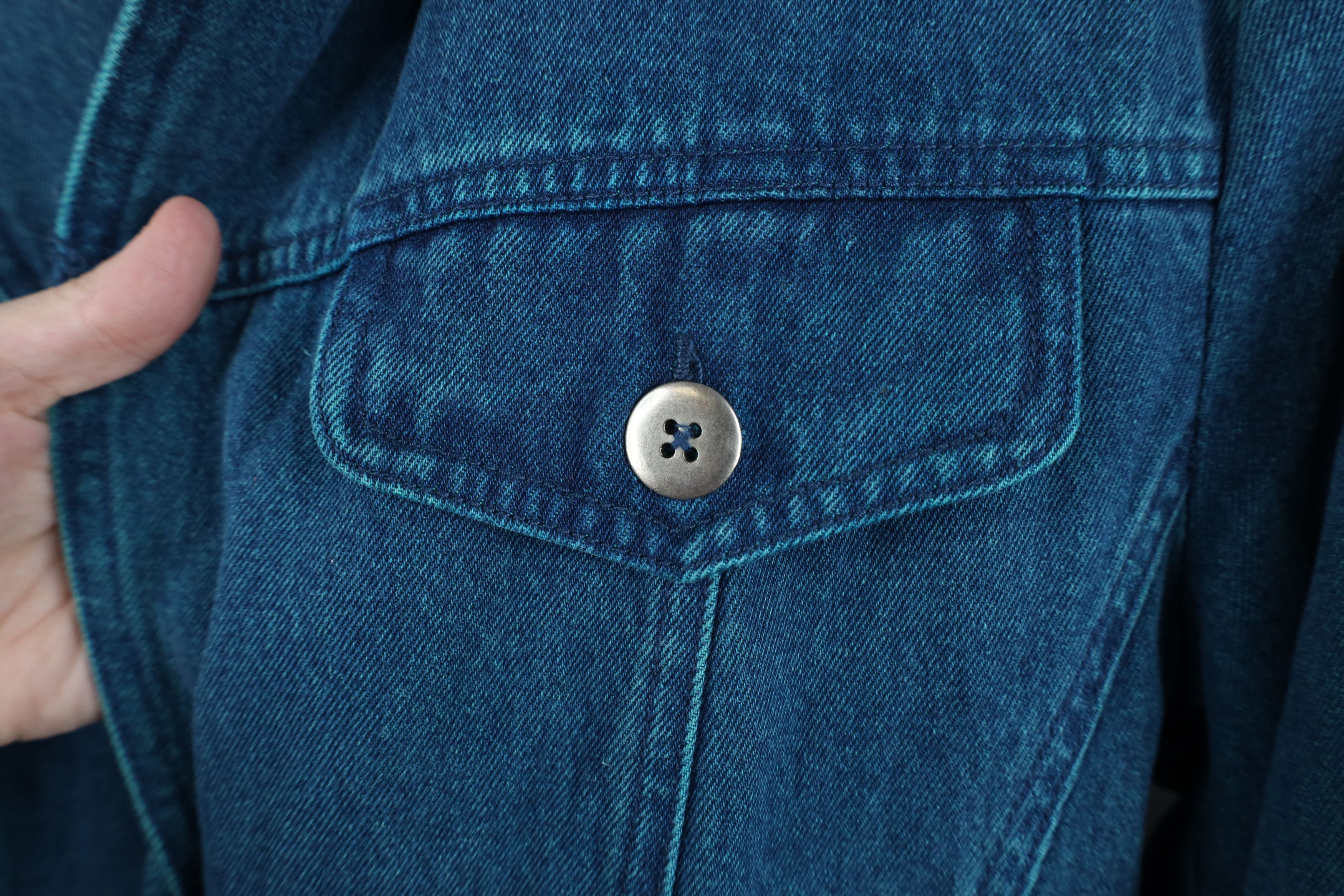 Vintage Vintage 90s Streetwear Stonewashed Denim Jean Blazer Jacket Size M / US 6-8 / IT 42-44 - 7 Thumbnail