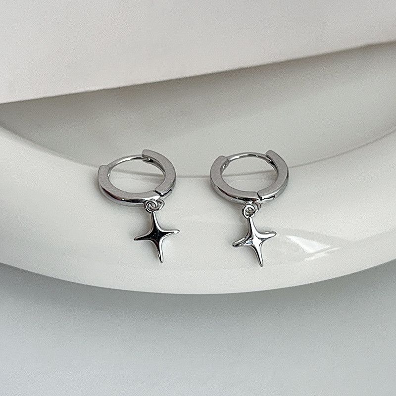 Jewelry × Sterling Silver Cross One pairs Crazy Earrings Gothic Punk Chrome Jewelry Size ONE SIZE - 1 Thumbnail