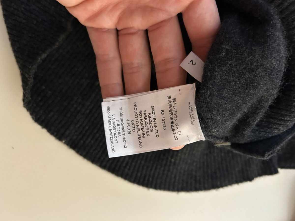 Thom Browne Thom Browne Cashmere 4-bar Pull Over Dark Grey Size US M / EU 48-50 / 2 - 4 Thumbnail