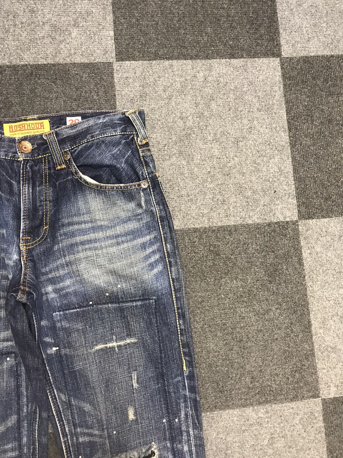 Japanese Brand RUSH HOUR Japan Painter Distressed Patchwork Jeans Size US 32 / EU 48 - 4 Thumbnail