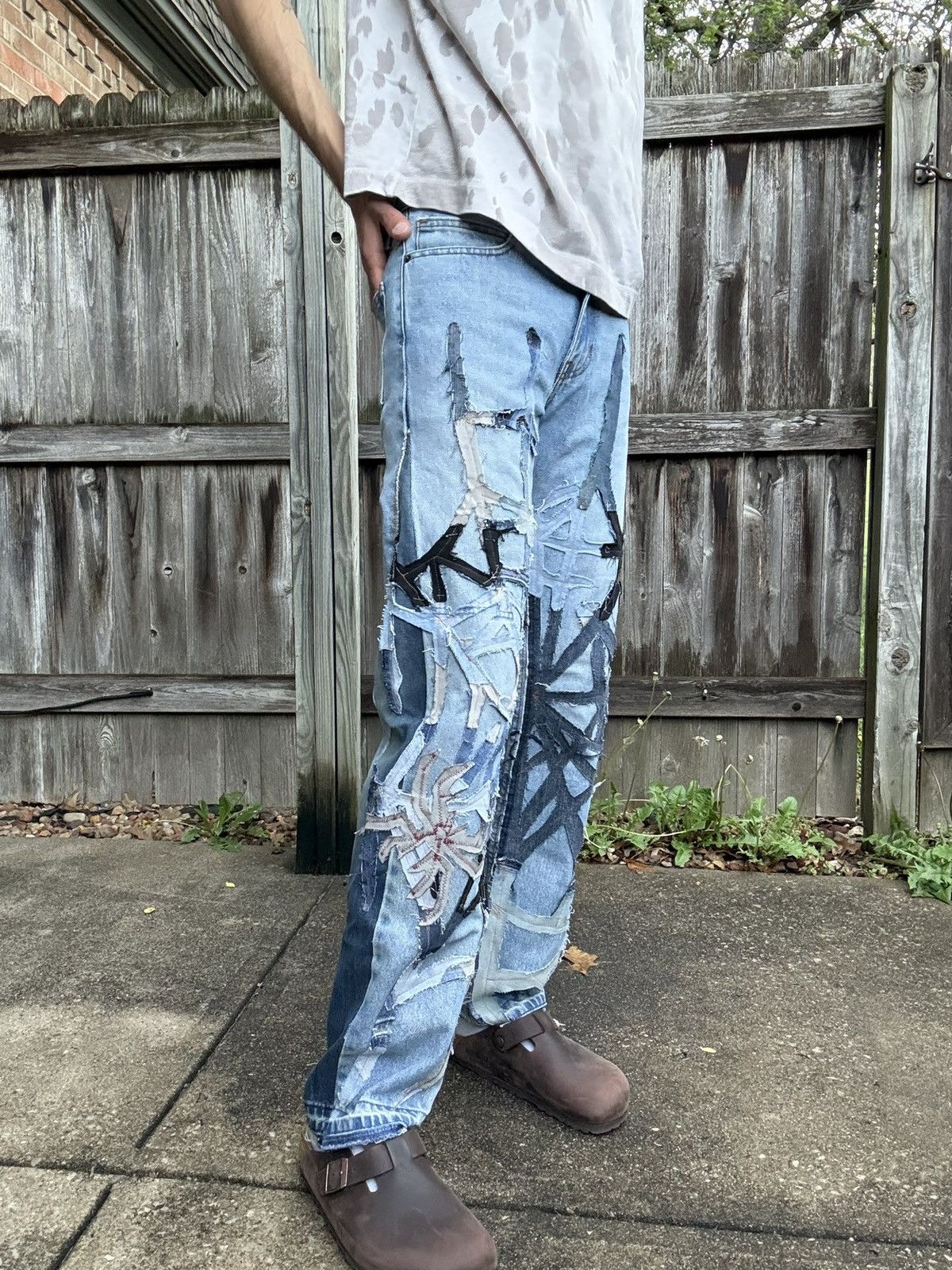 Bdg Custom Rework Distressed Spider Web Straight Fit Size US 28 / EU 44 - 2 Thumbnail