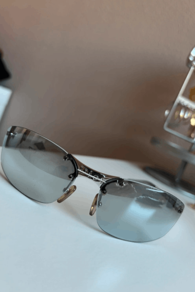 Christian Dior Monsieur DIOR Sunglasses Pop Rectangle Wrap Straps Logo RI945 Size ONE SIZE - 4 Thumbnail