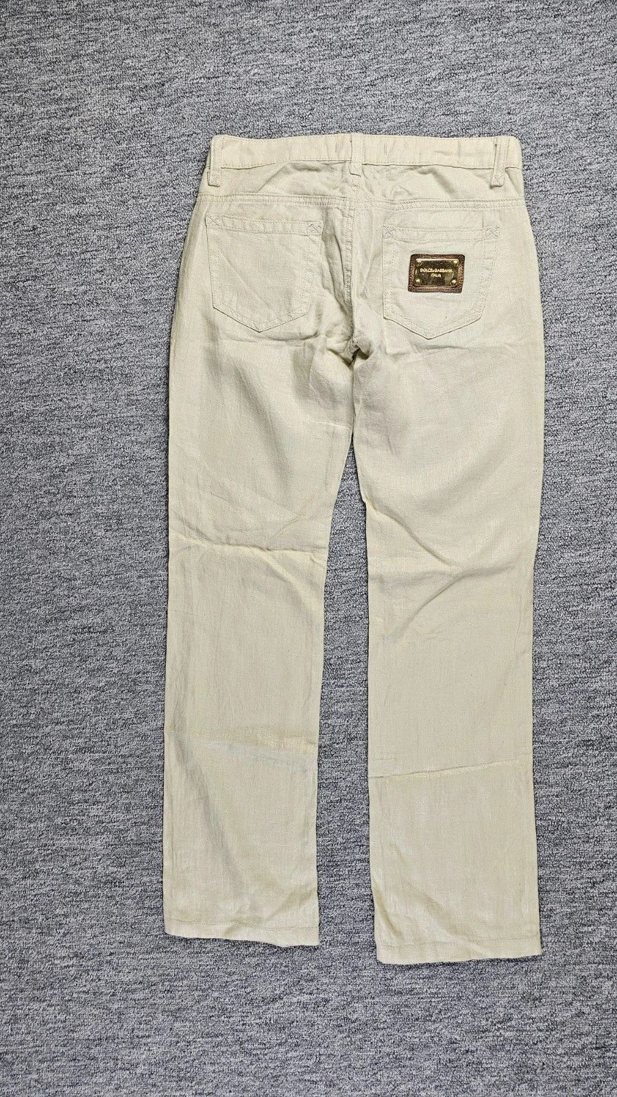 Dolce & Gabbana Dolce Gabbana Vintage Linen Pants Women W26 Beige Italy Size US 26 / EU 42 - 2 Thumbnail