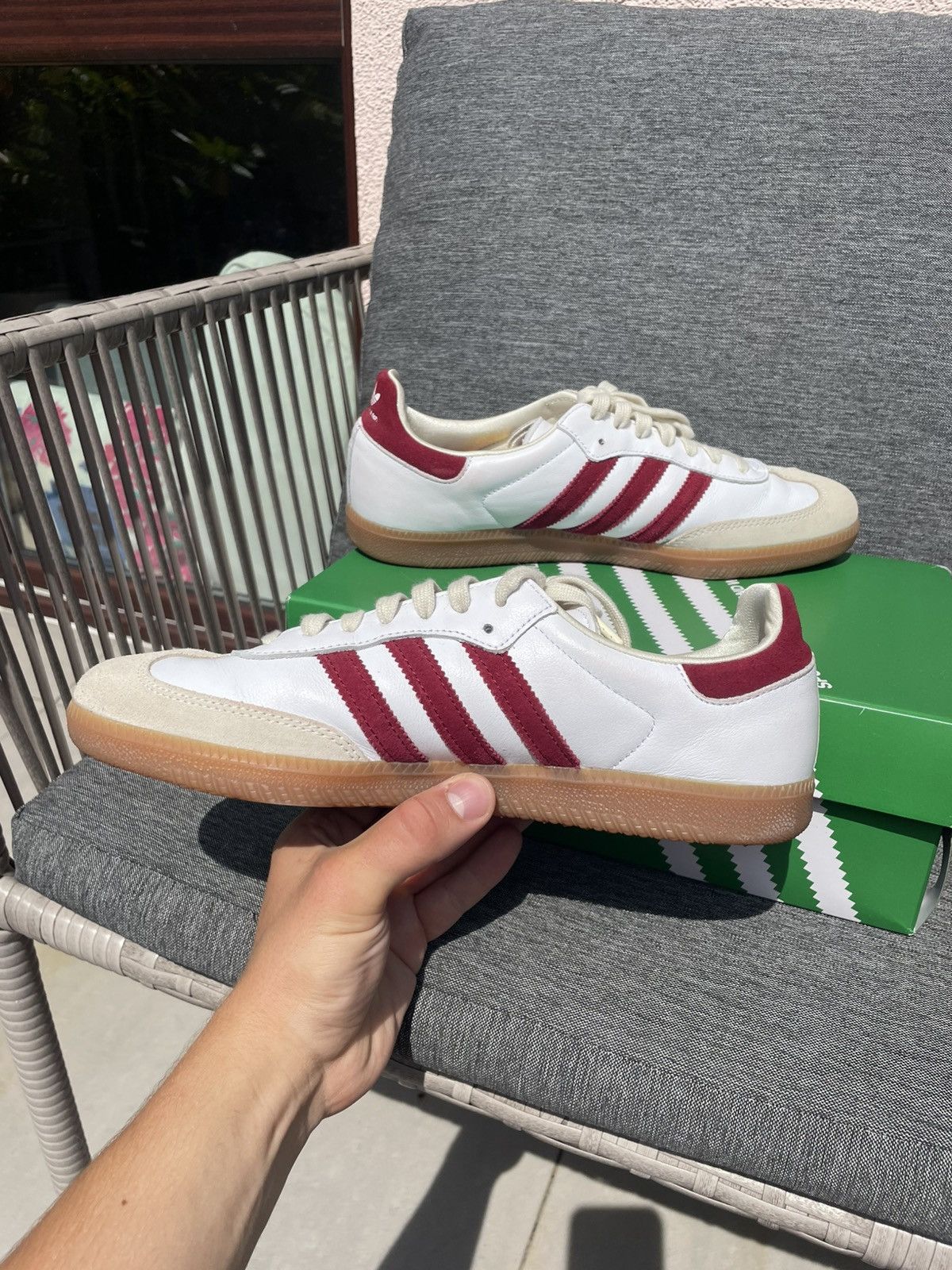 Adidas × Sporty & Rich Vintage Retro Old Money Adidas Samba Burgundy Size US 11 / EU 44 - 4 Thumbnail