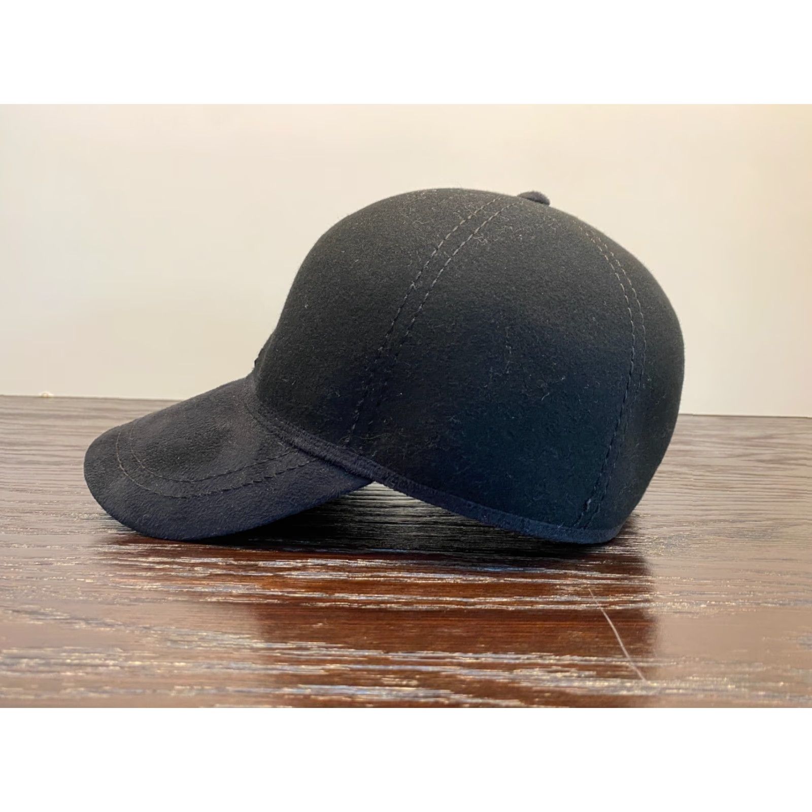 Vintage Clench Baseball Cap Mens S Black Wool Solid City Classic Hip Hop Retro Size US 29 - 4 Thumbnail