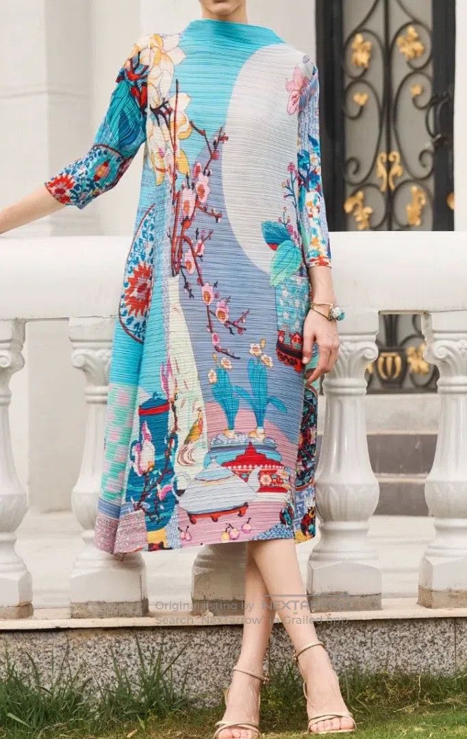 Issey Miyake Issey Miyake Color-Blocked Dress Size L / US 10 / IT 46 - 1 Thumbnail