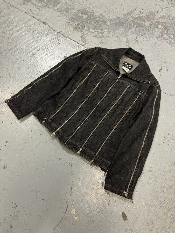 Dolce & Gabbana AW2003 Dolce & Gabbana Black Denim Multi-Zip Jacket and Jeans Set Size M / US 6-8 / IT 42-44 - 10 Thumbnail