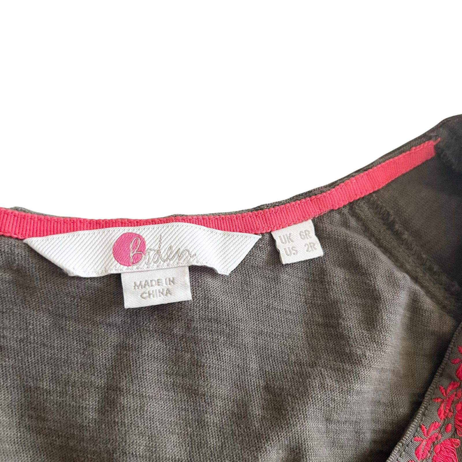 Boden Boden Heidi Army Green Red Detail Tassel Tie Jersey Dress Size XS / US 0-2 / IT 36-38 - 3 Thumbnail