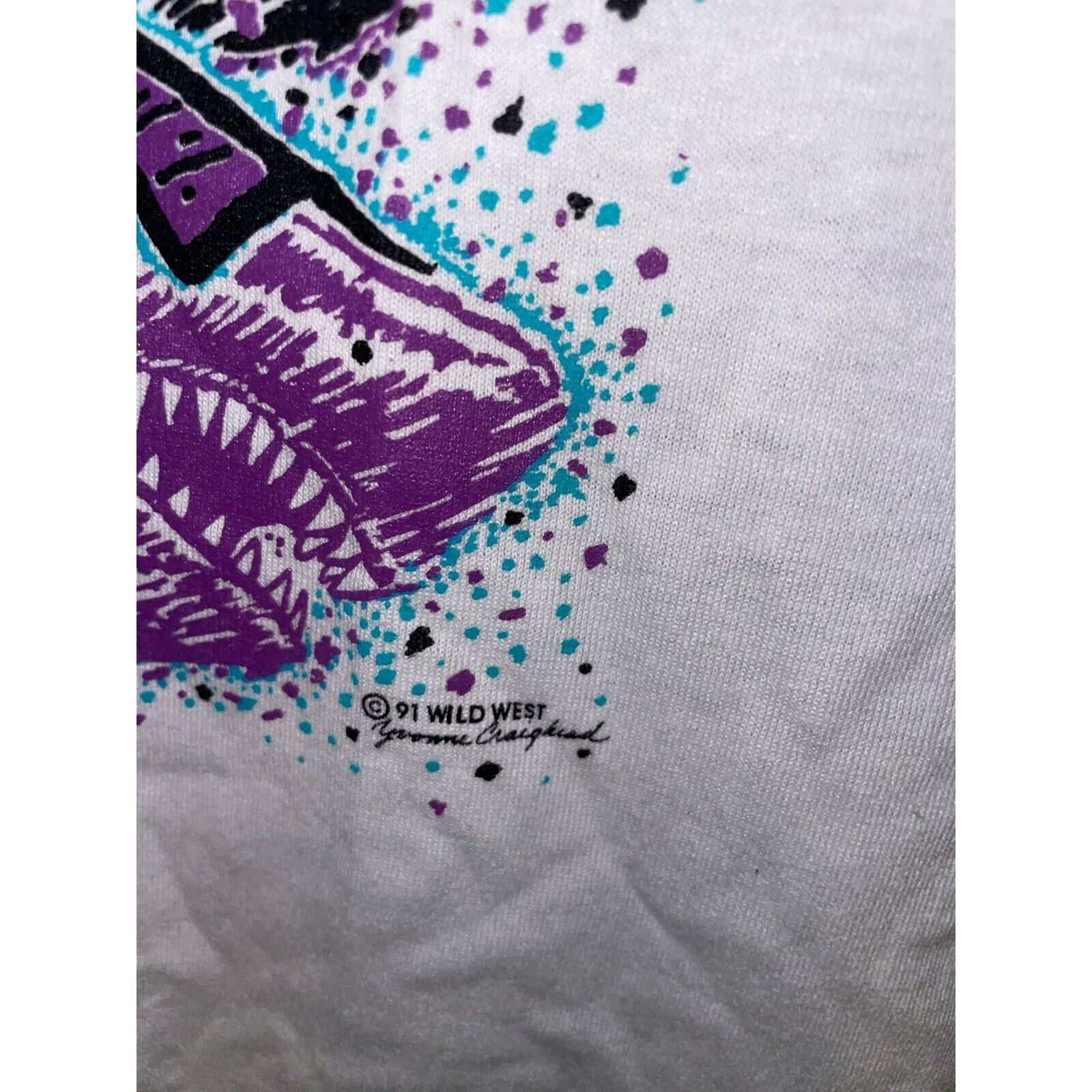 Jerzees Vintage Shark Shirt Cottonwood Cove Sharks White Tee 90s M Size US M / EU 48-50 / 2 - 7 Thumbnail