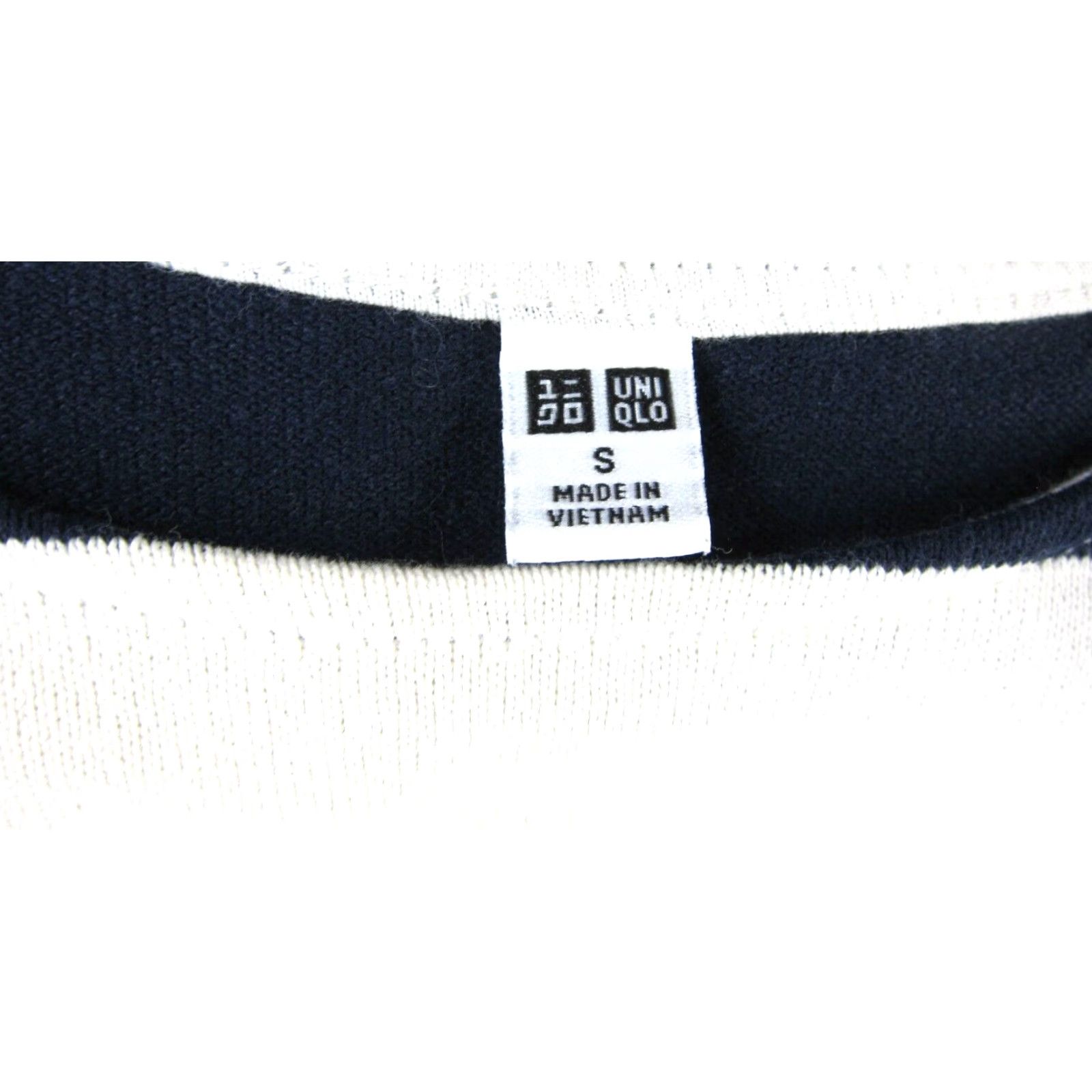 Uniqlo Uniqlo Striped Long Sleeve Shift Tunic Dress 100% Cotton S Knee Length Pockets Blue White Ivory Navy Stripe Womens Size S / US 4 / IT 40 - 3 Thumbnail