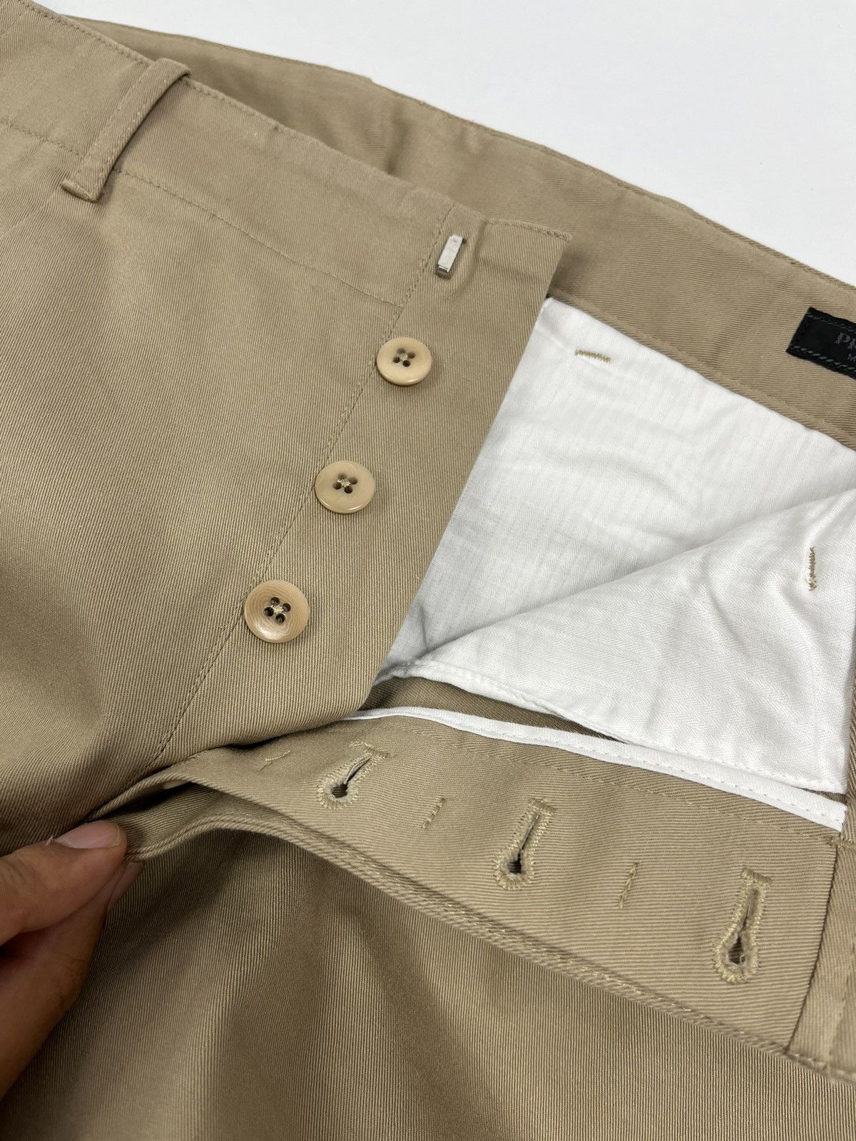 Prada Prada Beige Cotton Trousers Size US 32 / EU 48 - 5 Thumbnail