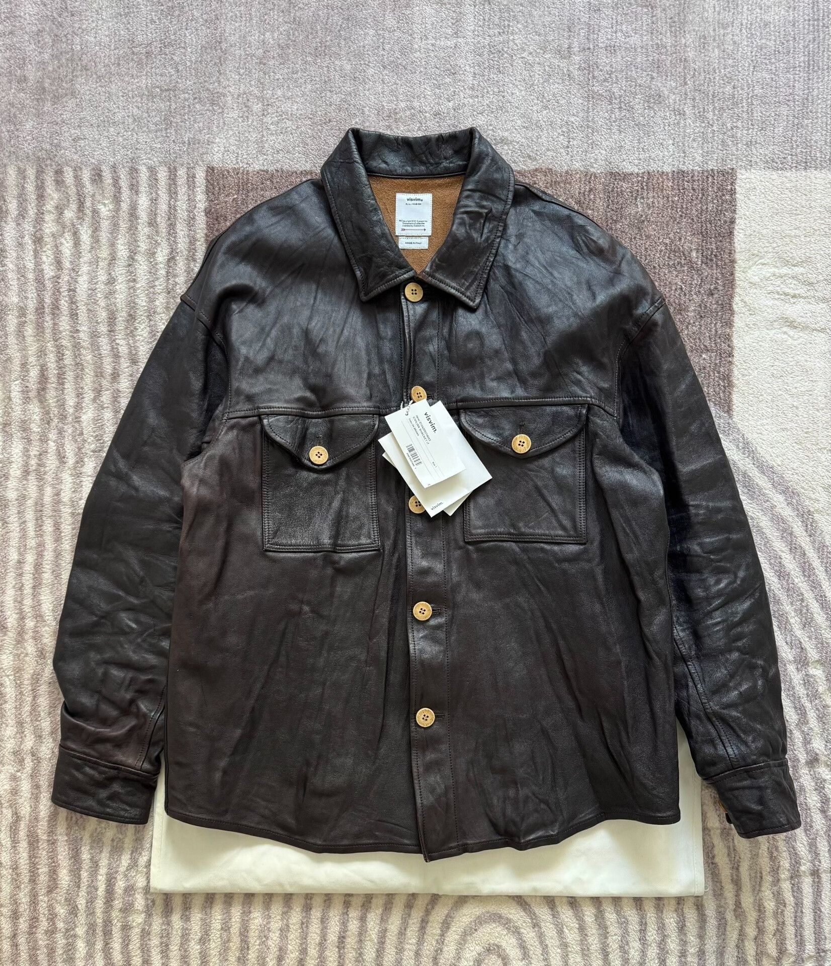 Visvim visvim civilian shacket in dark brown leather Size US XS / EU 42 / 0 - 1 Thumbnail