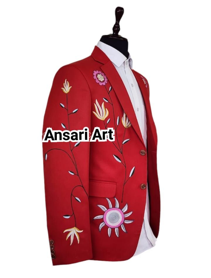 Other Men 2PC Customized floral embroidery western Nudie outfit Size 44L - 4 Thumbnail