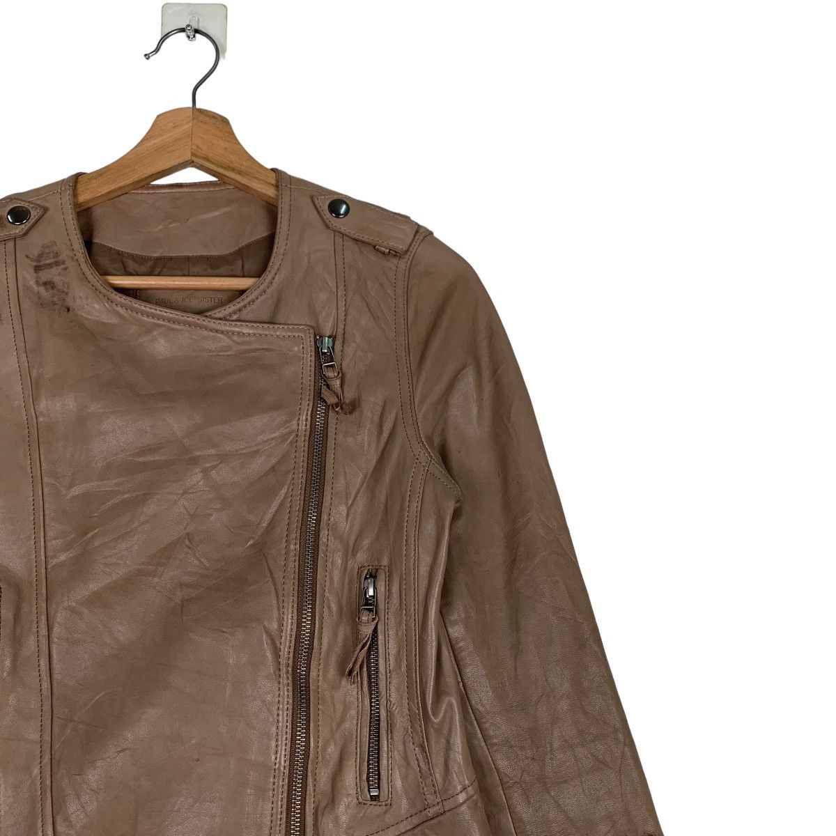 Paul & Joe PAUL & JOE Brown Leather Jacket #0370-C17 Size S / US 4 / IT 40 - 5 Thumbnail