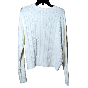 Other Apricot White Cable Knit Crewneck Sweater Women’s 12 NWT Size XL / US 12-14 / IT 48-50 - 2 Thumbnail