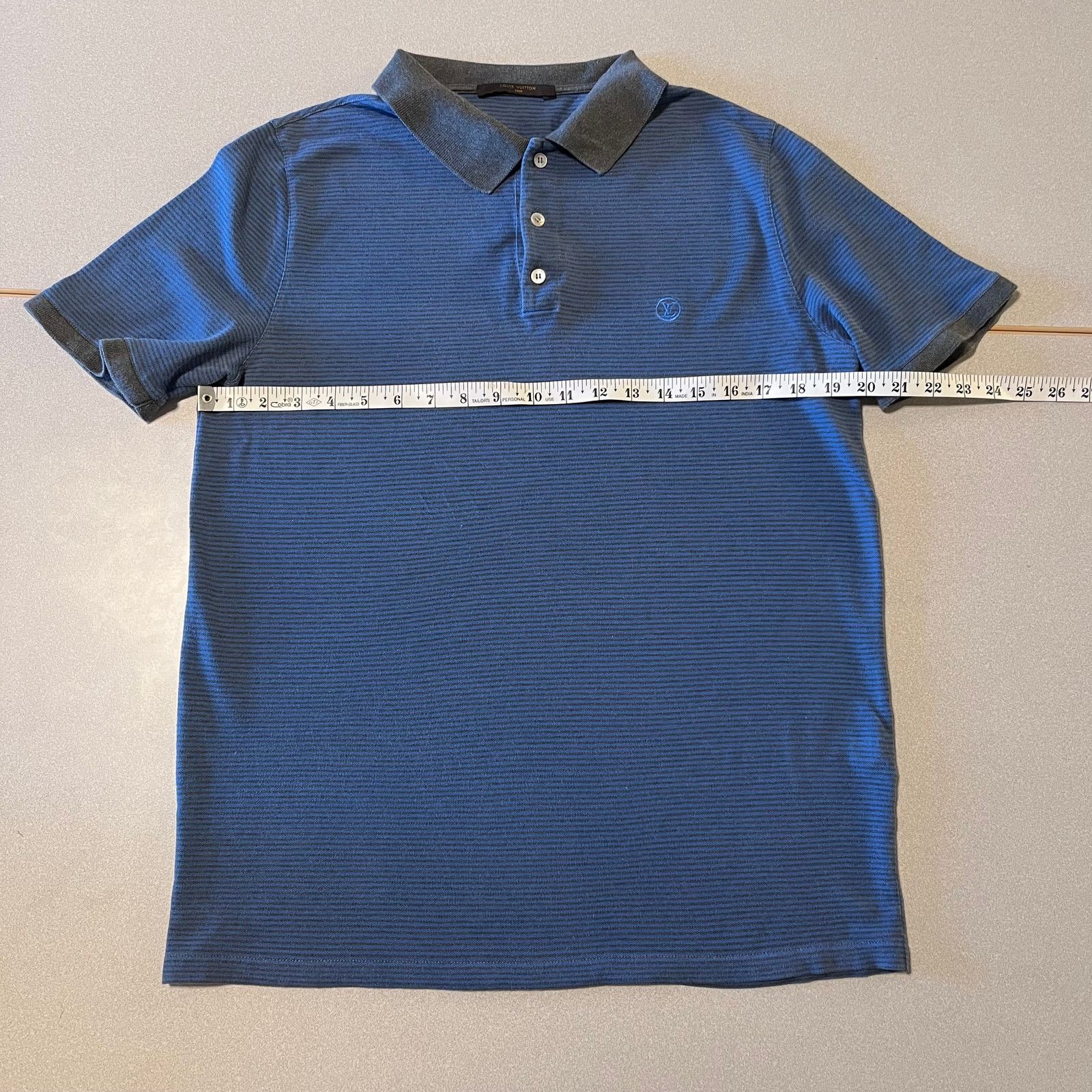 Louis Vuitton Louis Vuitton Paris Men’s Polo Shirt – Navy Blue Microstripe Size US L / EU 52-54 / 3 - 4 Thumbnail