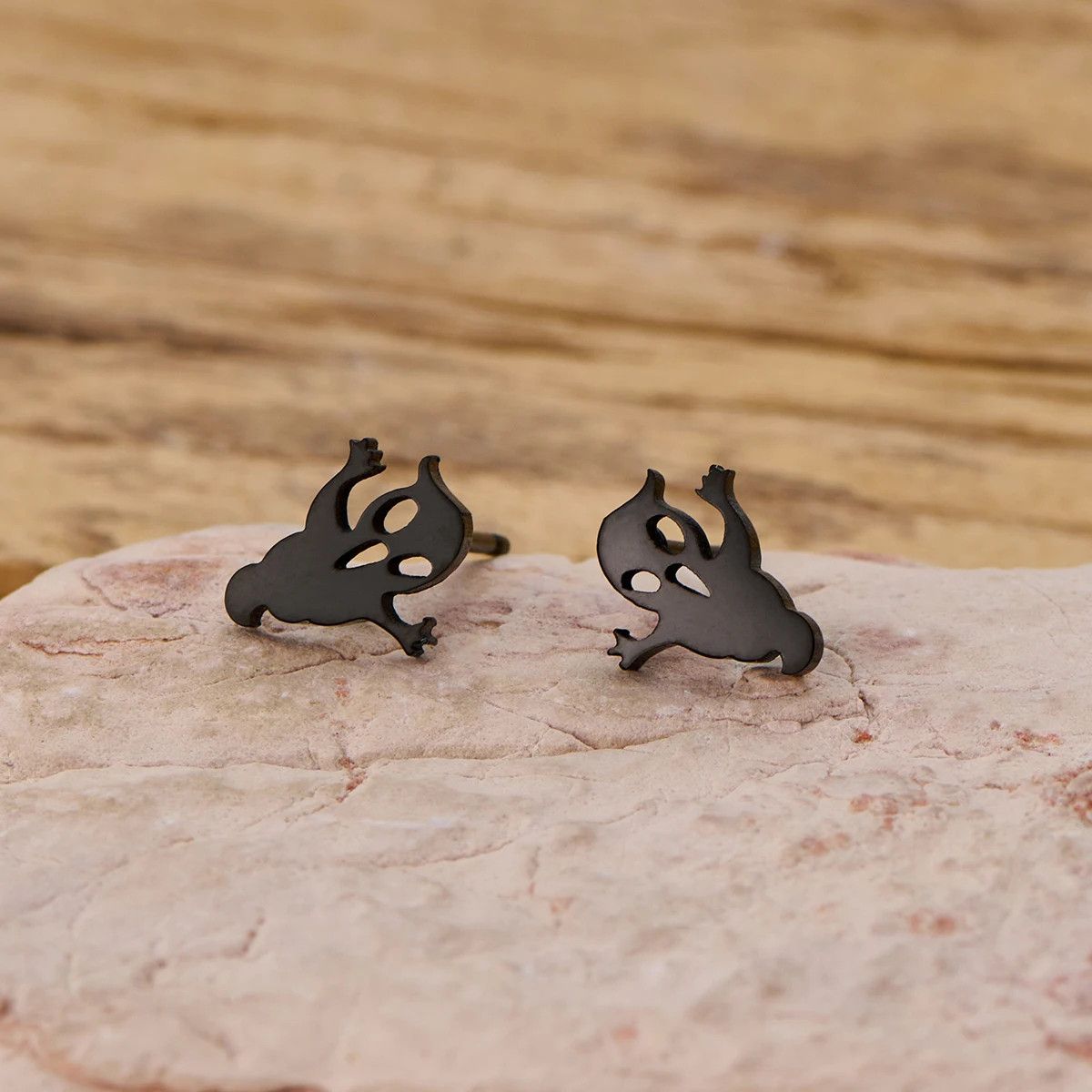 Jewelry Ghost Mini Stud Earrings Charm Earring Gift Size ONE SIZE - 1 Preview