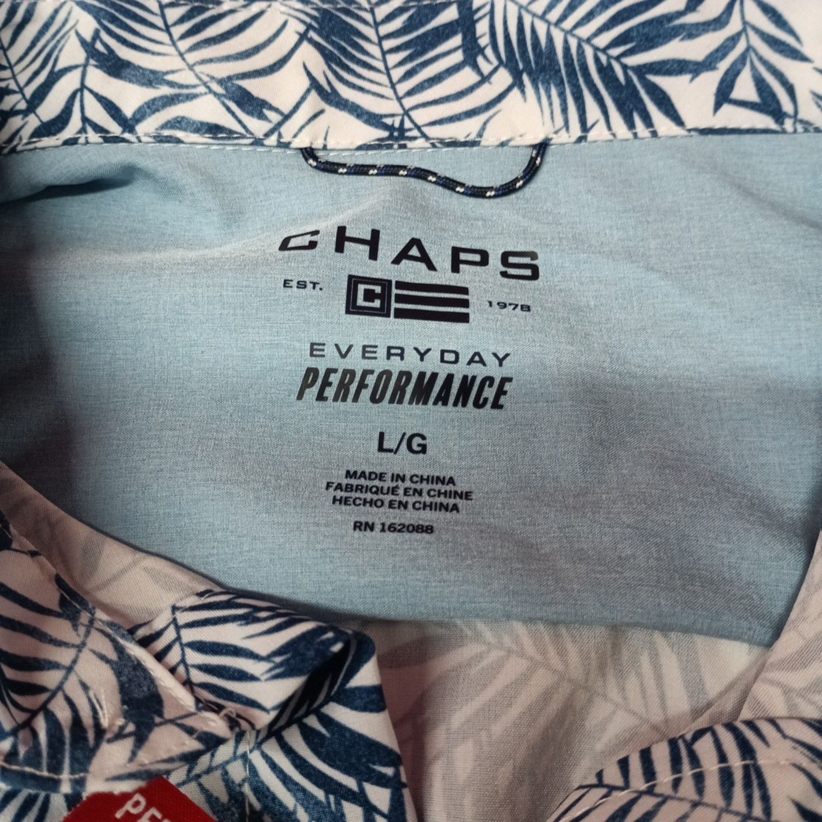 Chaps Chaps Woven Shirt Men's Size L Blue Floral Stretch UPF 50 Size US L / EU 52-54 / 3 - 4 Thumbnail