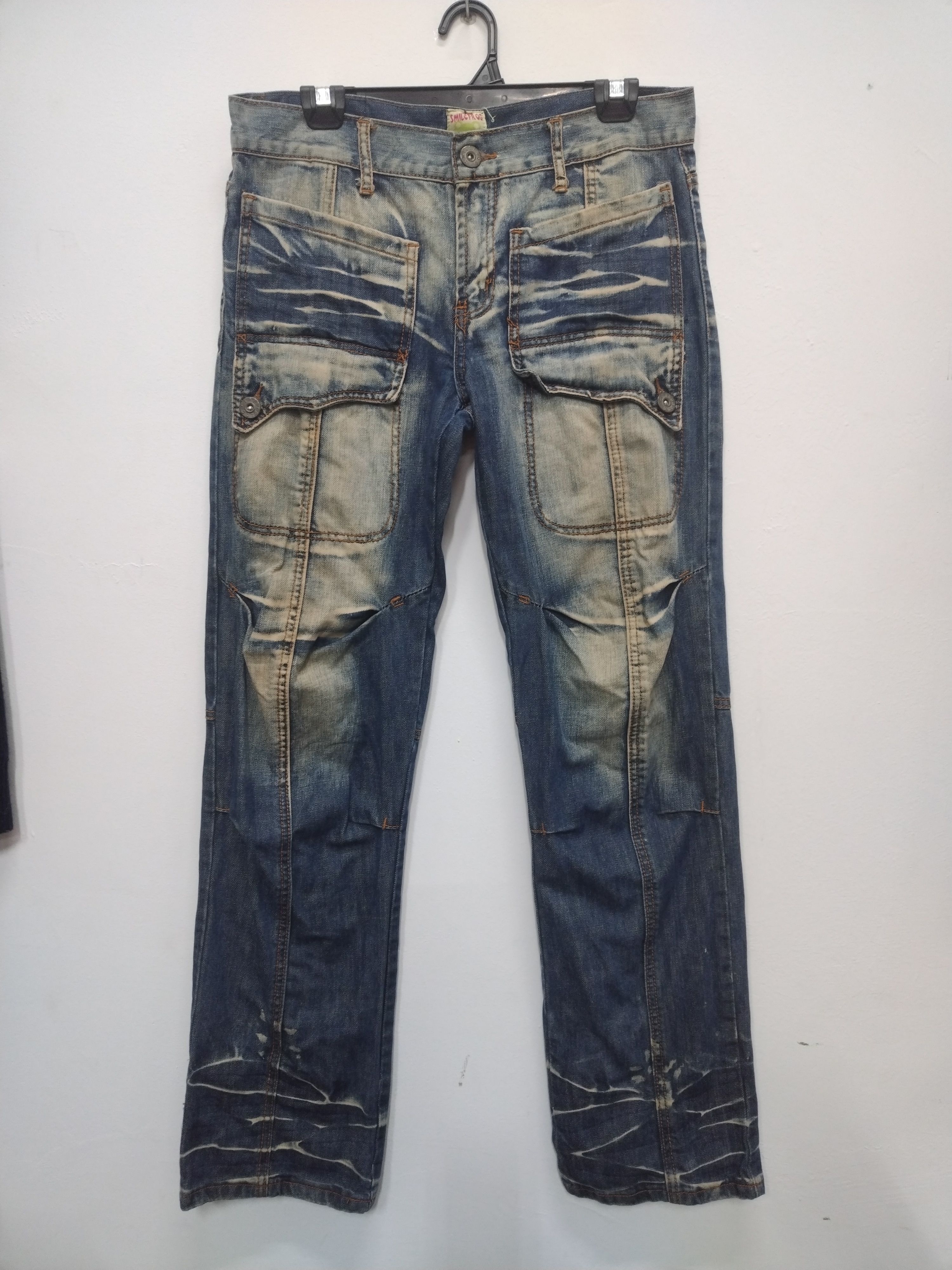 Seditionaries Crazy acid wash jeans Punk Goth Distressed Smile Frog Jeans Size US 32 / EU 48 - 1 Thumbnail