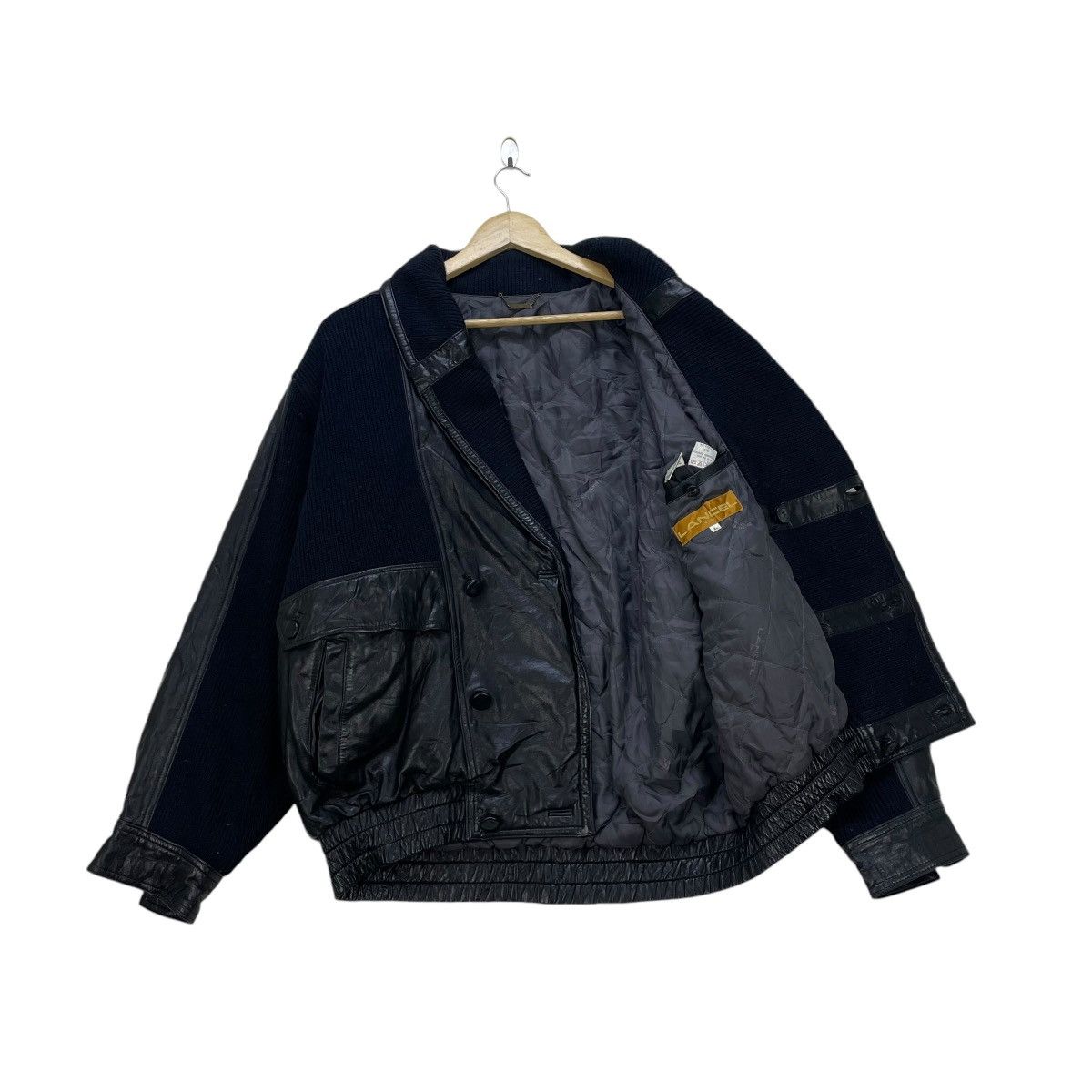 Designer 💥Vintage Lancel Paris Bomber Leather Jacket Size US L / EU 52-54 / 3 - 1 Thumbnail