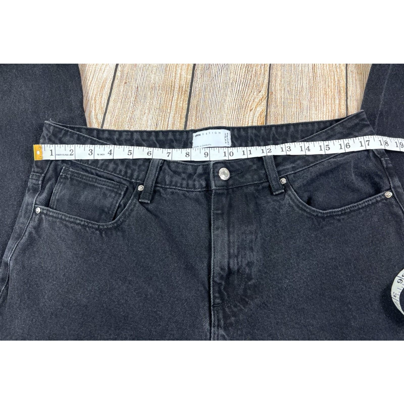Asos Mens Asos Design Black Denim Jeans 34 Regular Waist 34 Inseam 32.5 Straight Jeans Men Black 34 Inseam 32.5 (Pre owned) Size US 34 / EU 50 - 3 Thumbnail