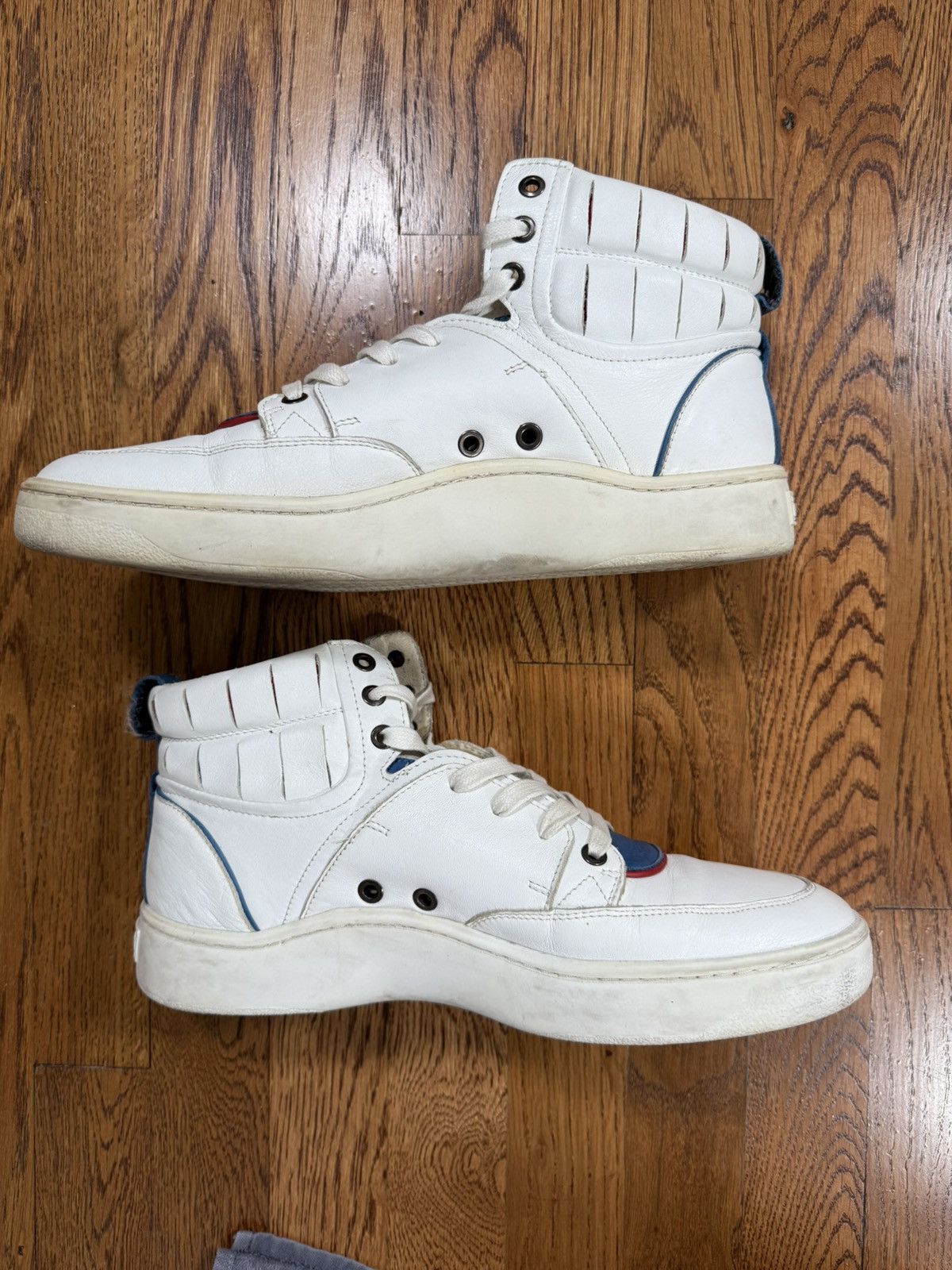 Alexander McQueen × Puma Alexander McQueen x Puma High Top Sneakers White Leather Size US 11 / EU 44 - 7 Thumbnail