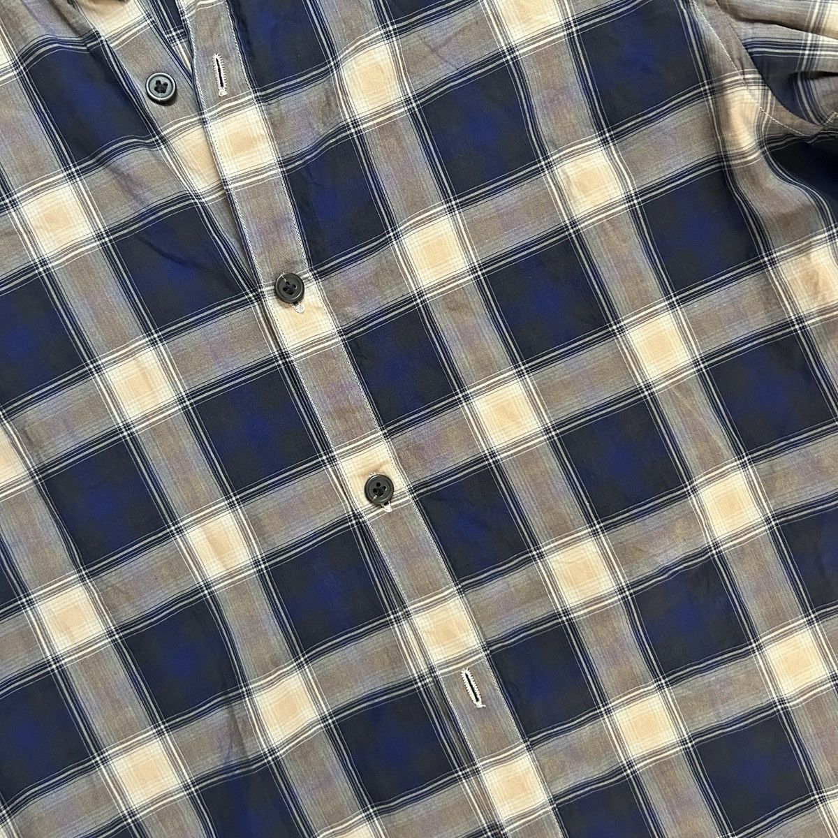 Lanvin Lanvin Cotton Plaid Raw Monk Collar Shirt Size US S / EU 44-46 / 1 - 4 Thumbnail