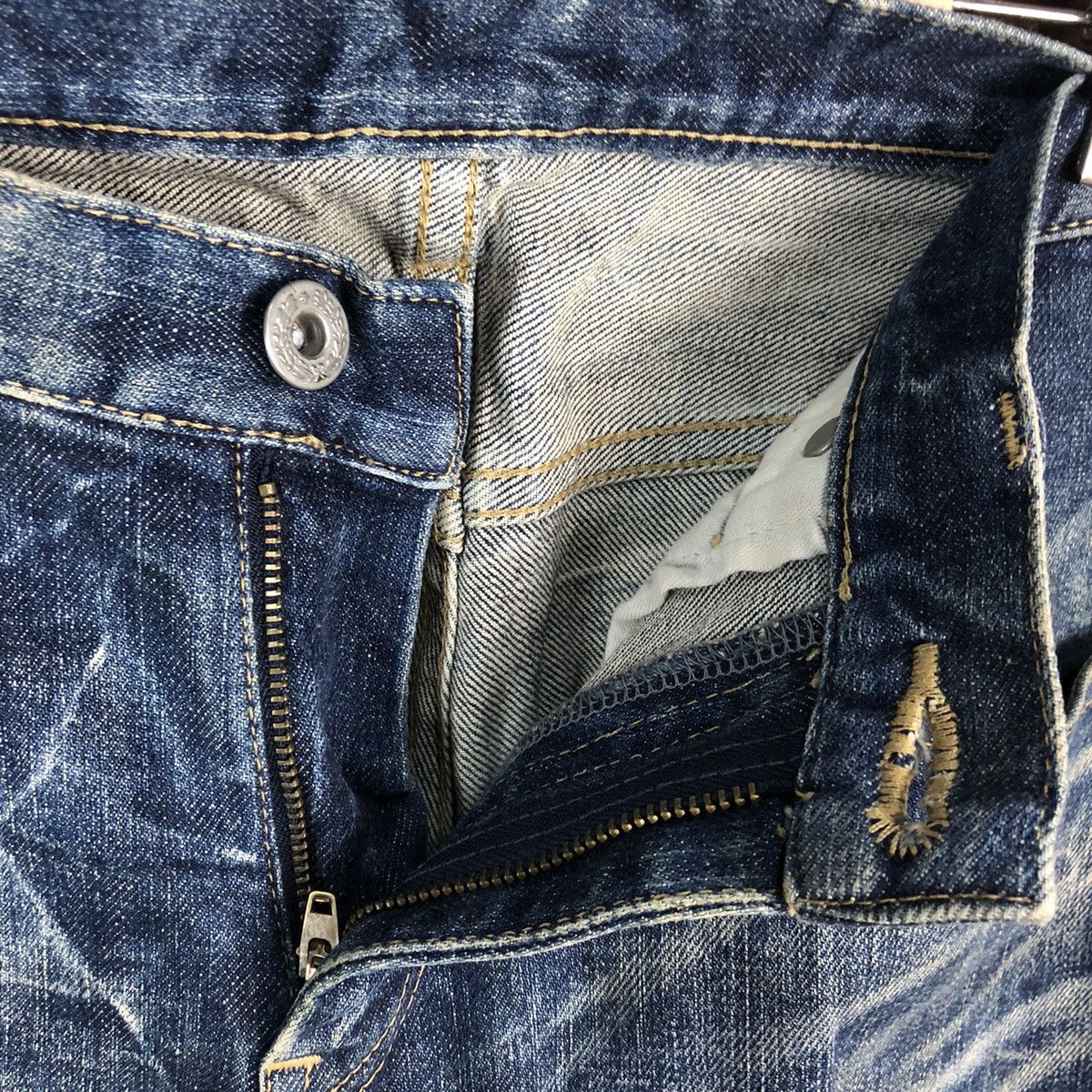 Tornado Mart DL Tornado Mart Blue Distressed Denim Pants #C145 Size US 33 - 12 Thumbnail