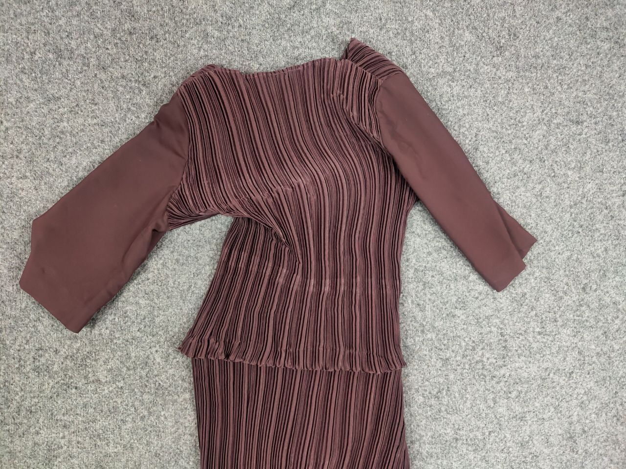 Designer Vintage Lesley George London pleated long asymmetric Dress Size M / US 6-8 / IT 42-44 - 11 Thumbnail