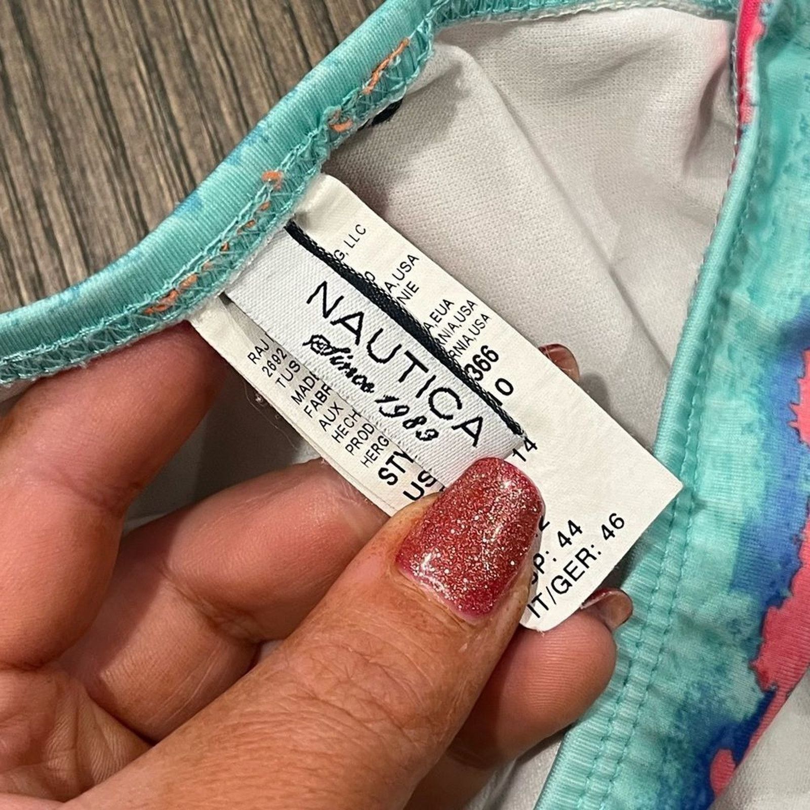Nautica Nautica 2 Piece Swim Bikini Set Blue Red Striped Size 10 Size ONE SIZE - 2 Thumbnail
