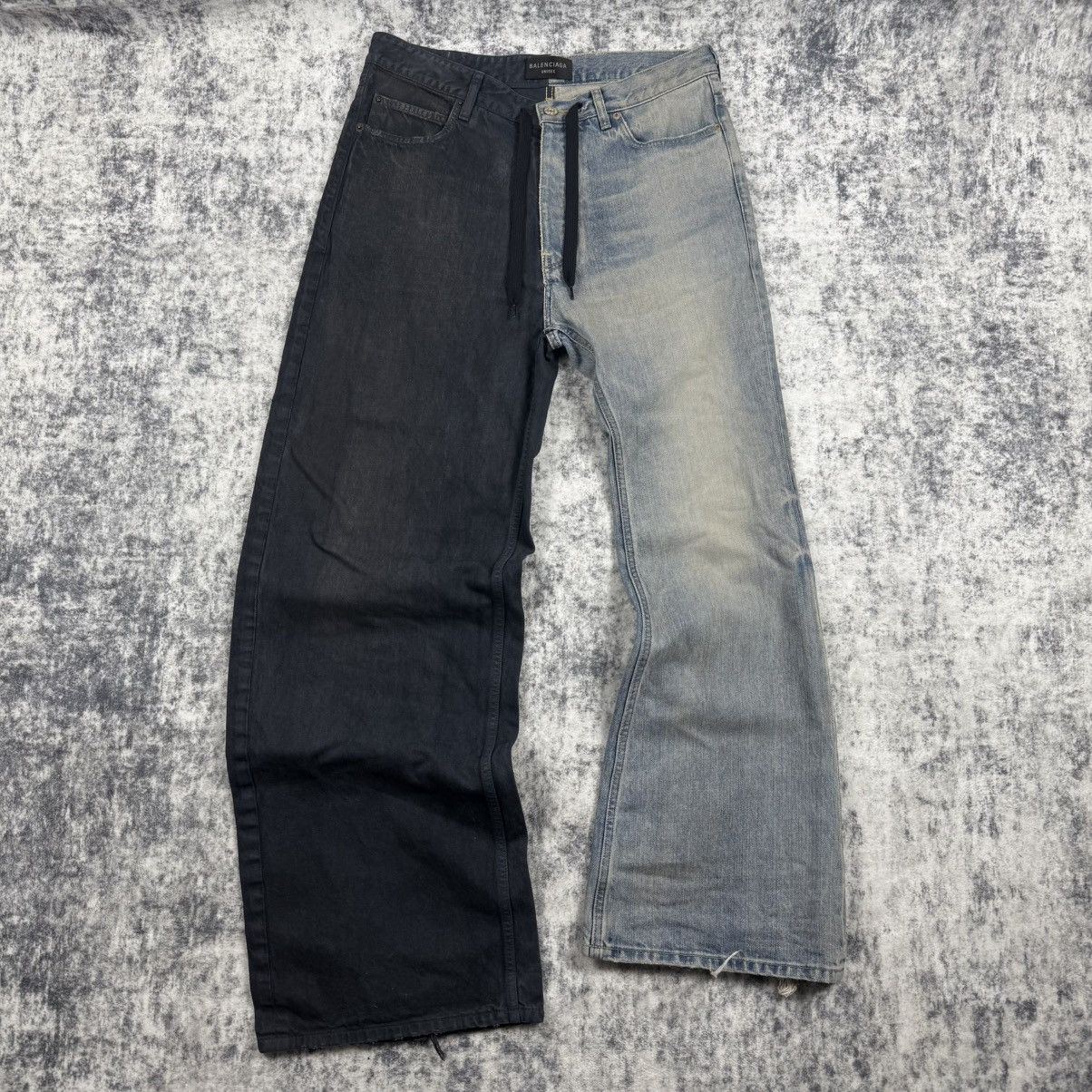 Balenciaga Balenciaga Fifty-Fifty Destroyed ‘Black/Blue’ Jeans Size US 30 / EU 46 - 1 Thumbnail