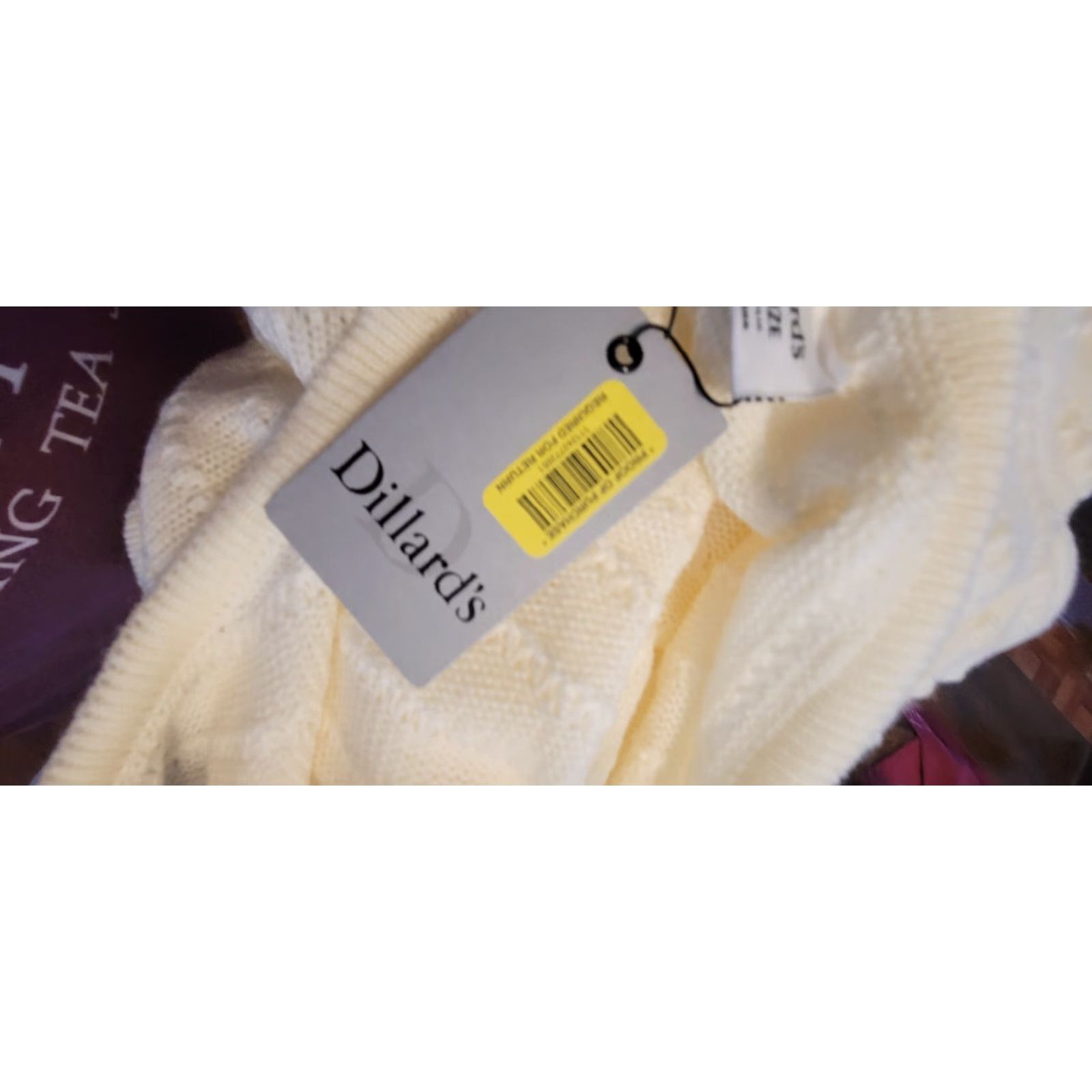 Dillard's Dillards Ivory Knit Poncho Sweater OS Acrylic Pullover Knit Women's One Size Casual Size ONE SIZE - 3 Thumbnail
