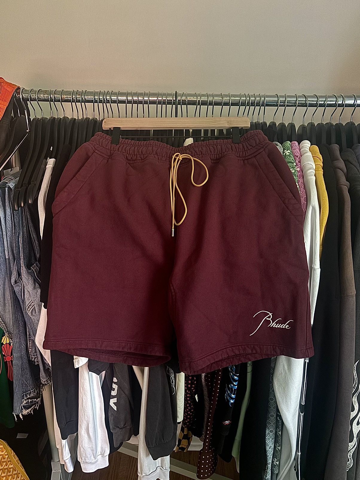 Rhude XL - THICK SCRIPT SHORTS Size US 36 / EU 52 - 3 Thumbnail