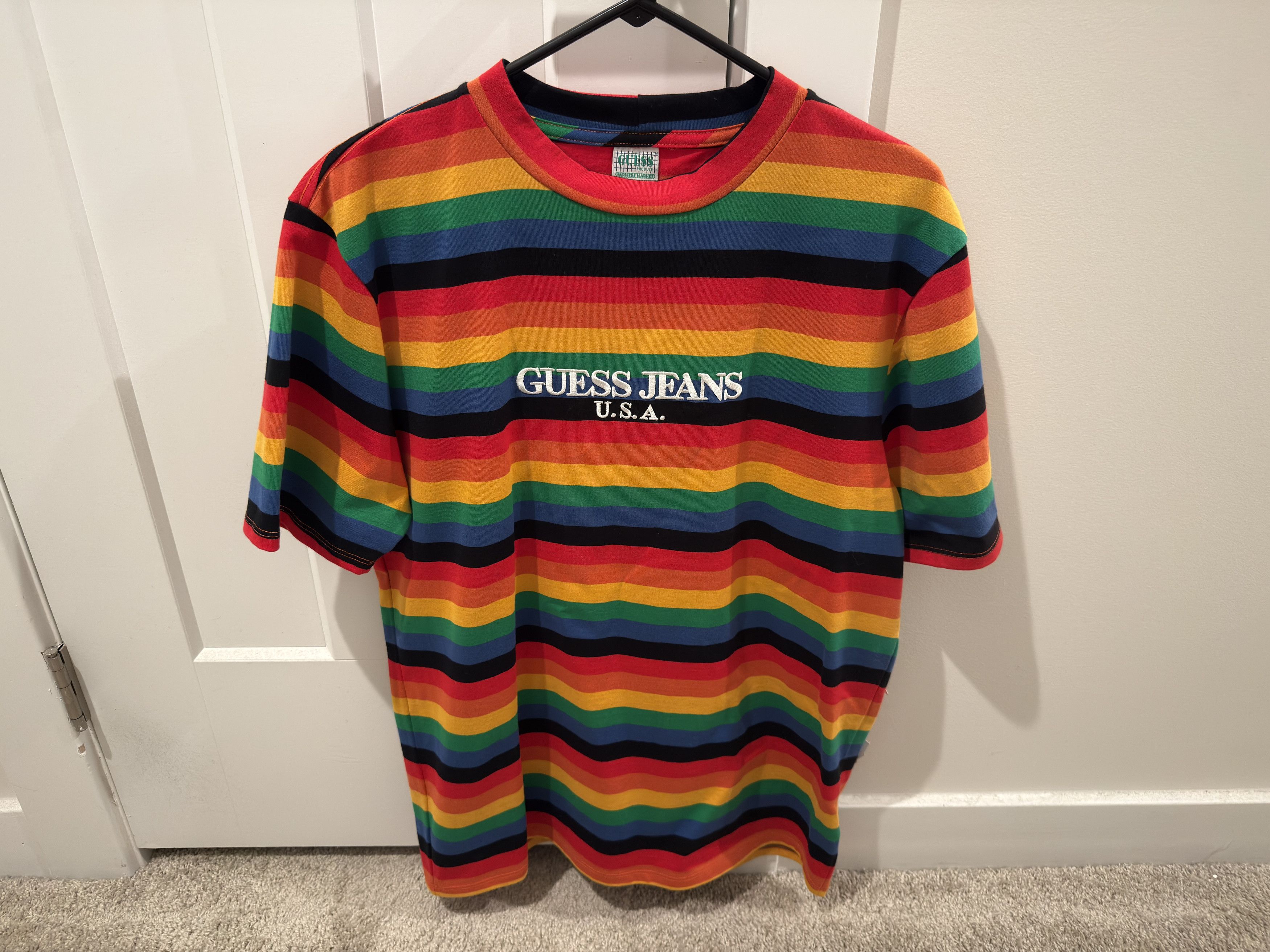 Guess GUESS Farmers Market Rainbow Stripe Tee Sean Wotherspoon Size US S / EU 44-46 / 1 - 1 Thumbnail