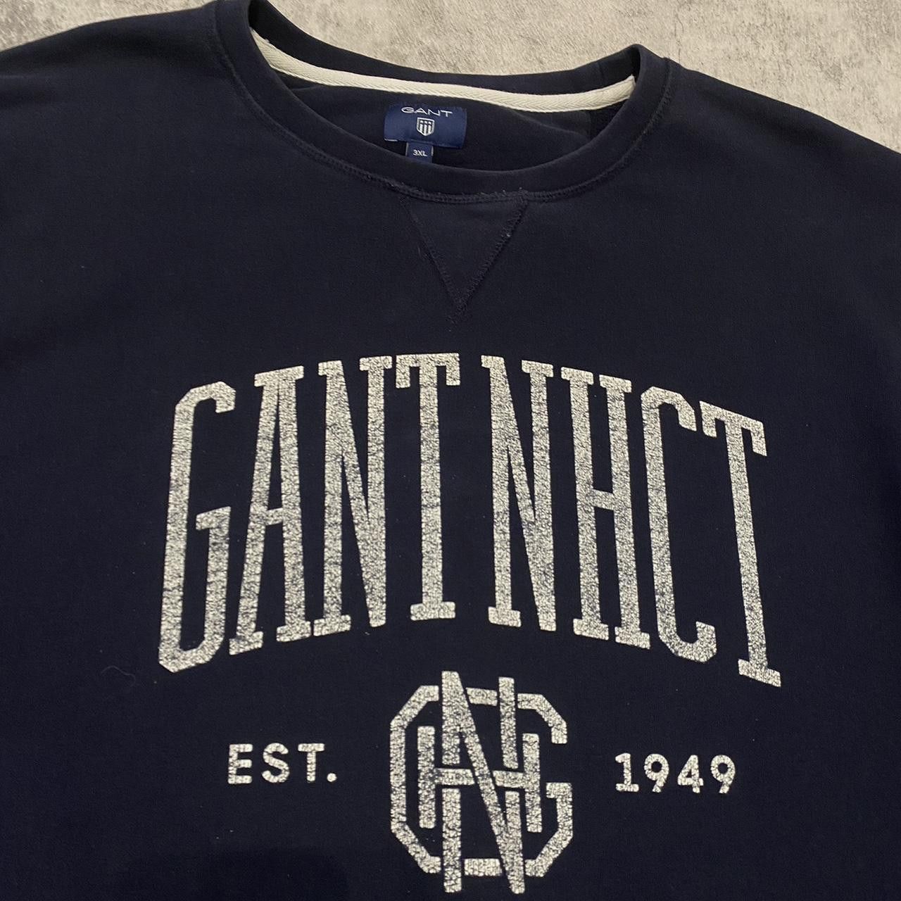 Gant Navy blue GANT sweatshirt with white logo Size US M / EU 48-50 / 2 - 2 Thumbnail