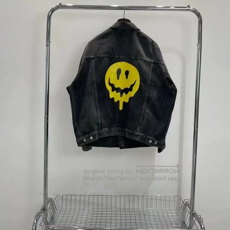 Balenciaga Balenciaga Dripping Smiley Denim Jacket. Size US S / EU 44-46 / 1 - 2 Thumbnail