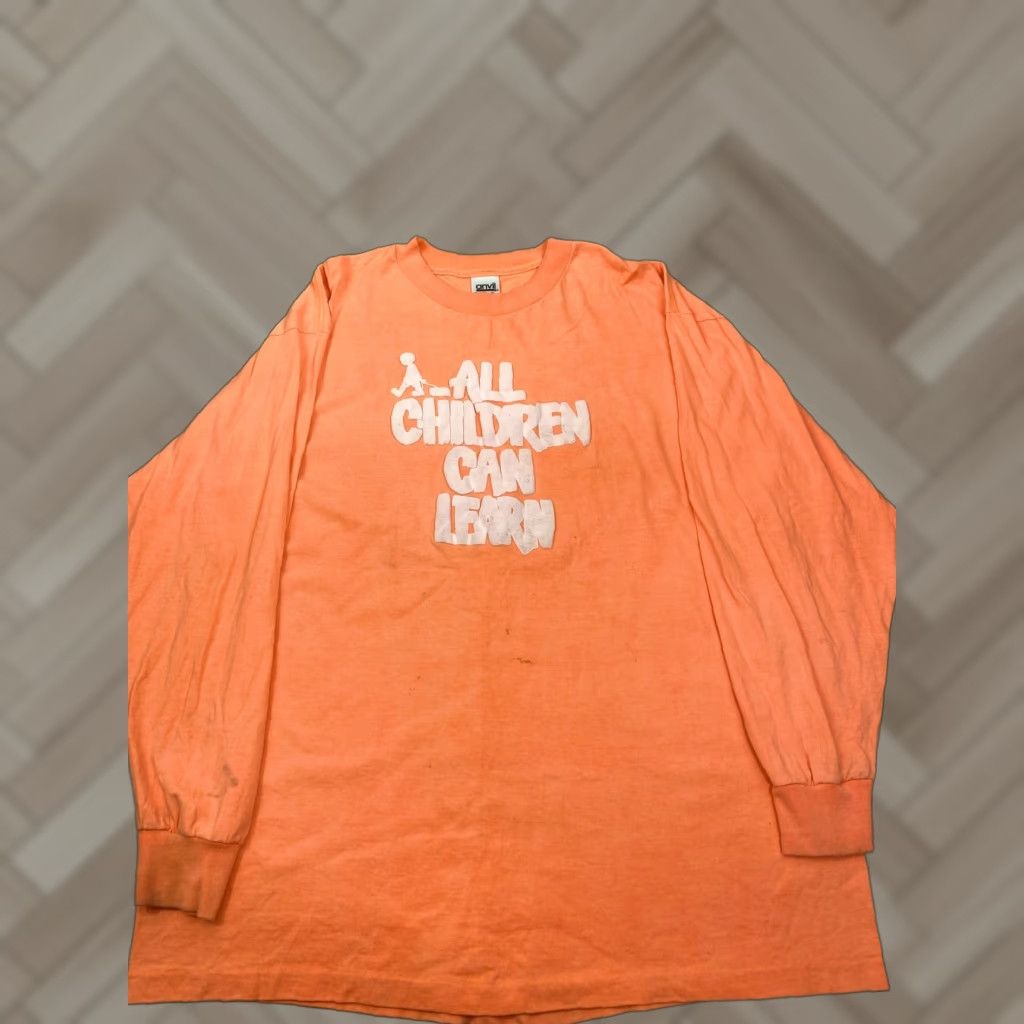 Anvil VINTAGE Anvil T-Shirt Orange Long Sleeve XL USA Shirt Men 3674 Size US XL / EU 56 / 4 - 1 Thumbnail