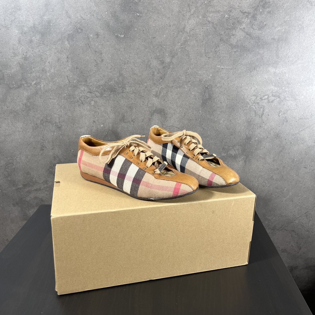 Burberry Burberry 00s Vintage Nova Check Print Melissa Low Top Shoes Size US 5 / EU 37 - 1 Thumbnail